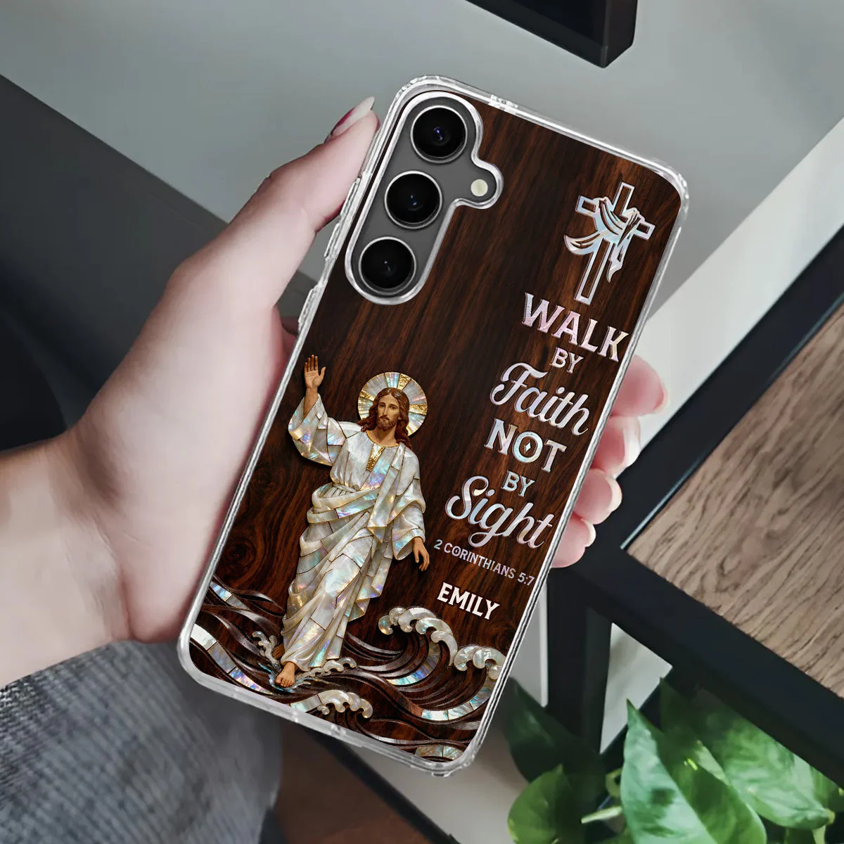 Walk By Faith Not By Sight - Personalized Phone Case - Christian Gift BA01 - Image 4