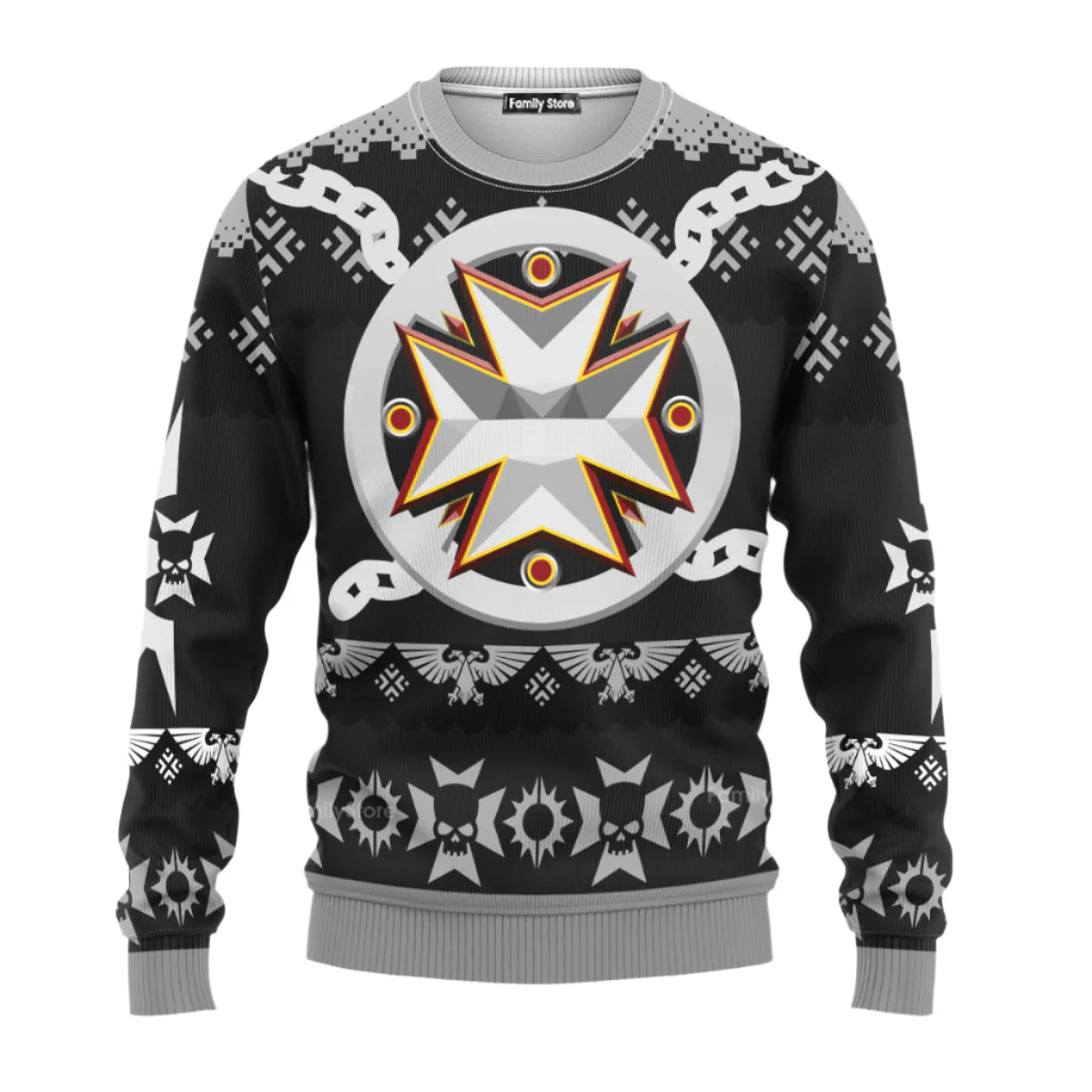Warhammer Black Templars Iconic - Ugly Christmas Sweater - Image 2