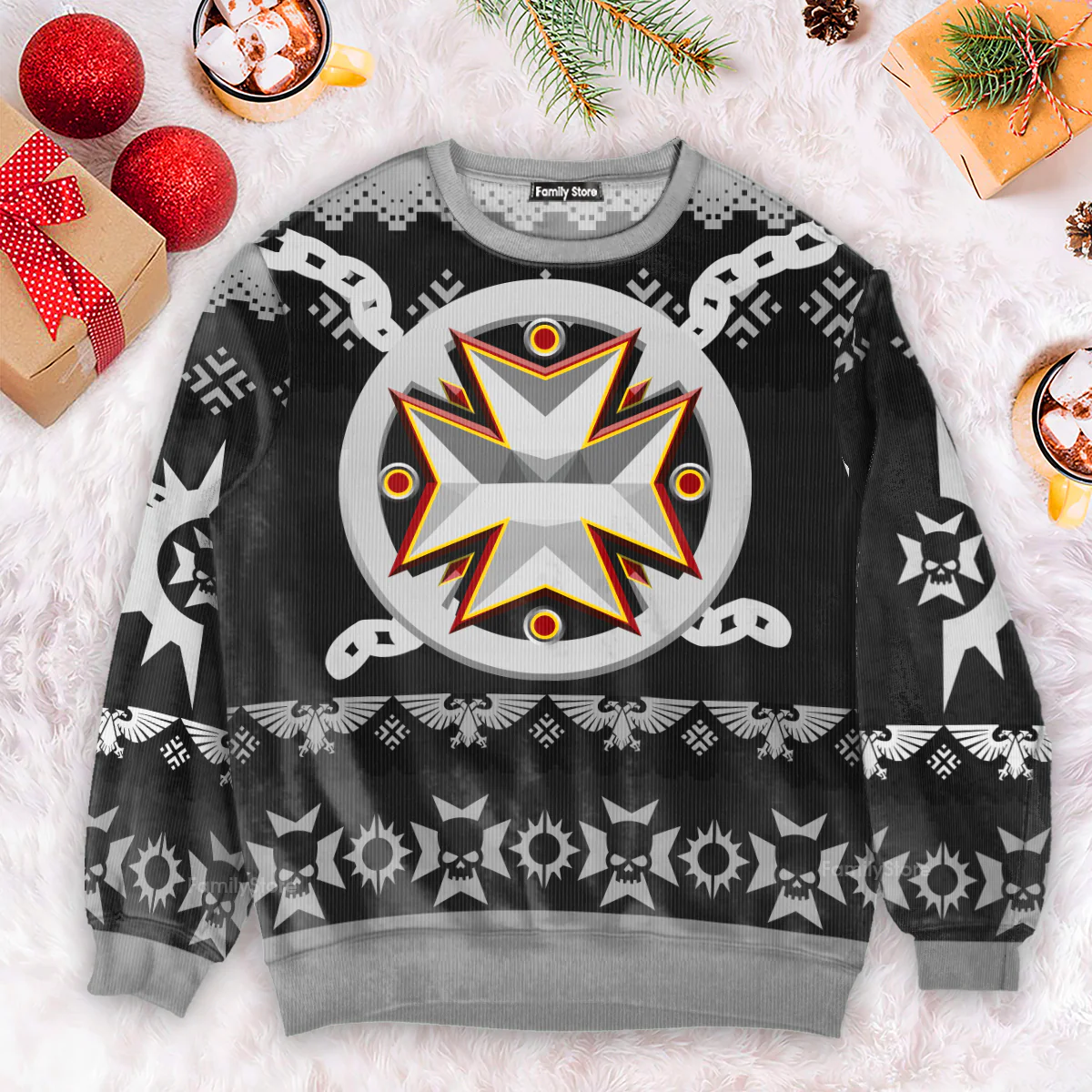 Warhammer Black Templars Iconic - Ugly Christmas Sweater - Image 5