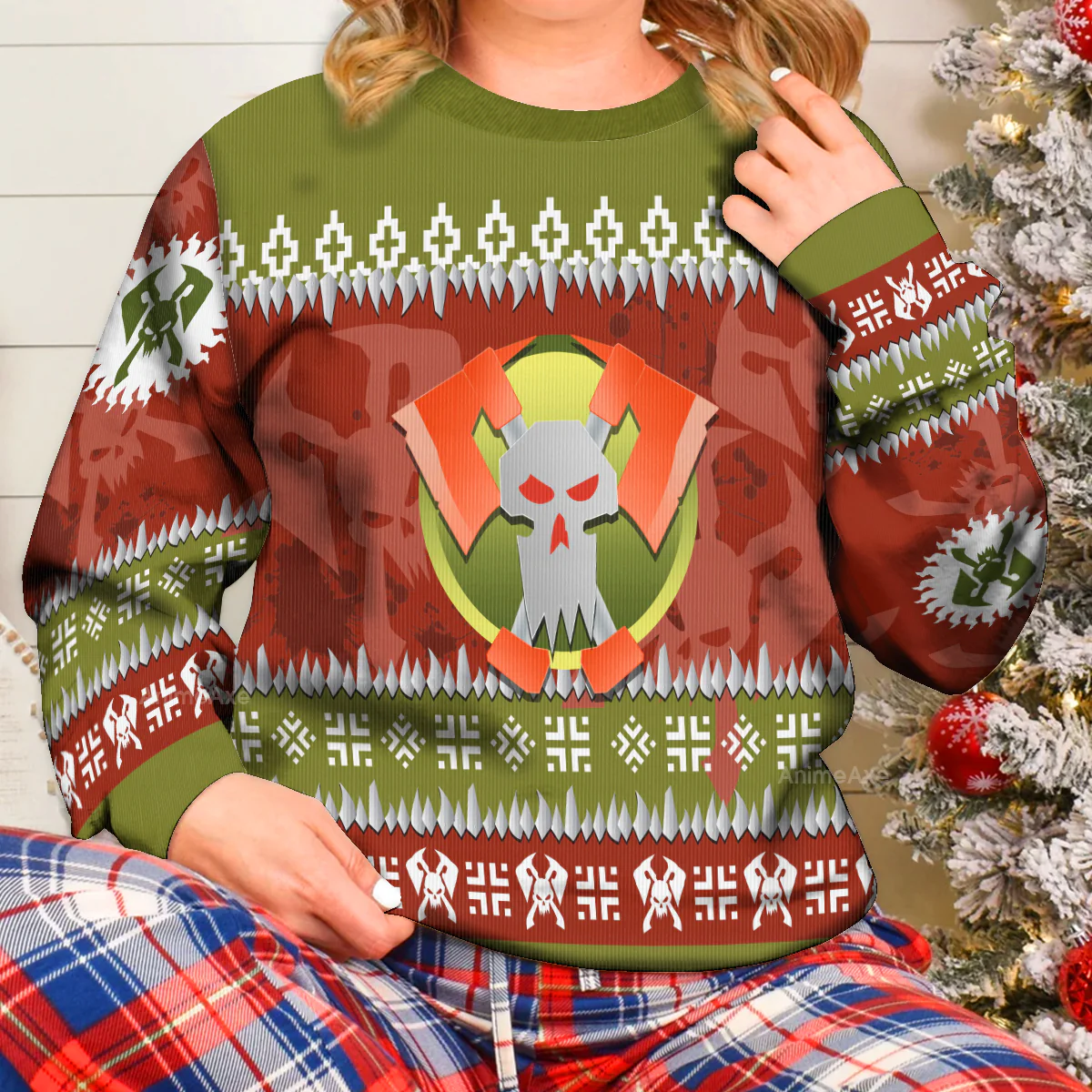 Warhammer Blood Axe Orks Iconic - Ugly Christmas Sweater - Image 5