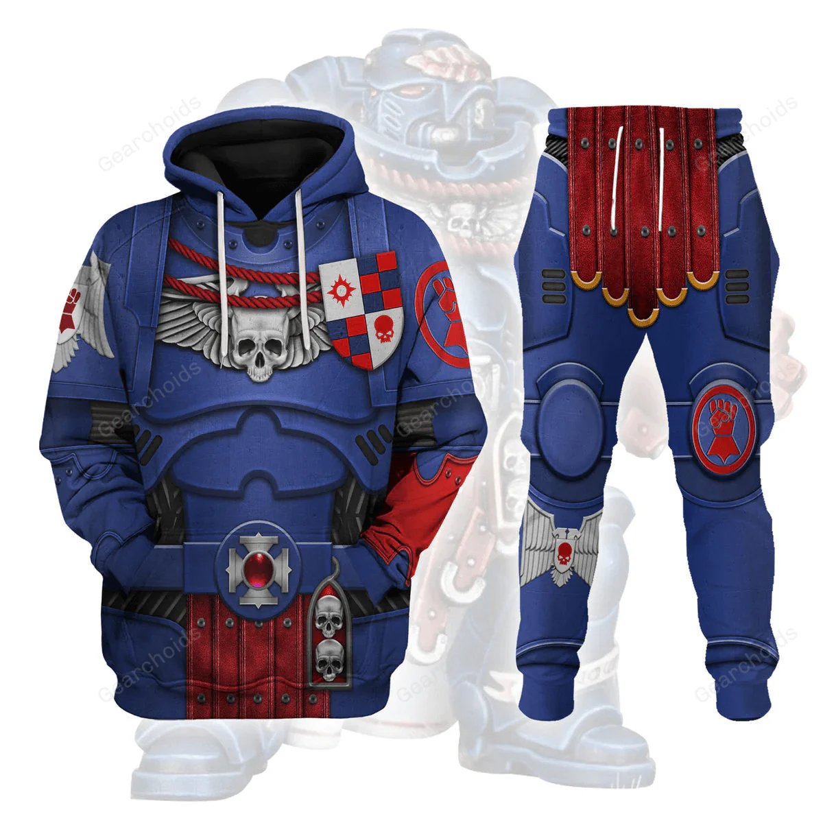 Warhammer Crimson Fists Captain - Costume Cosplay Hoodie Sweatshirt Sweatpants CSWRH170