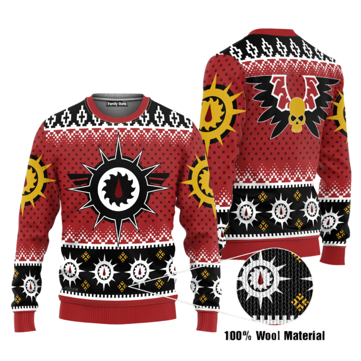 Warhammer Flesh Tearers Iconic - Ugly Christmas Sweater - Image 3