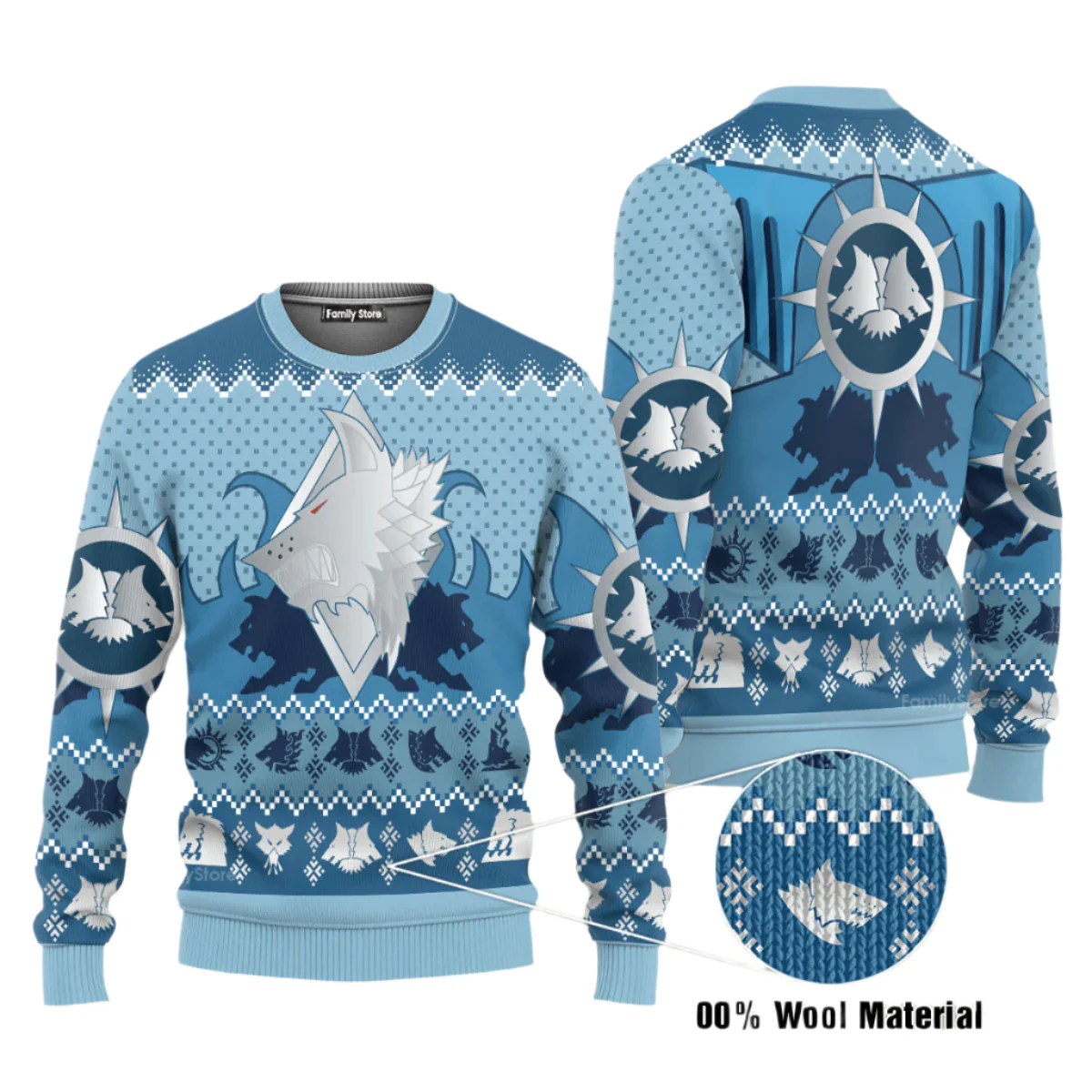 Warhammer Space Wolves Iconic - Ugly Christmas Sweater - Image 3