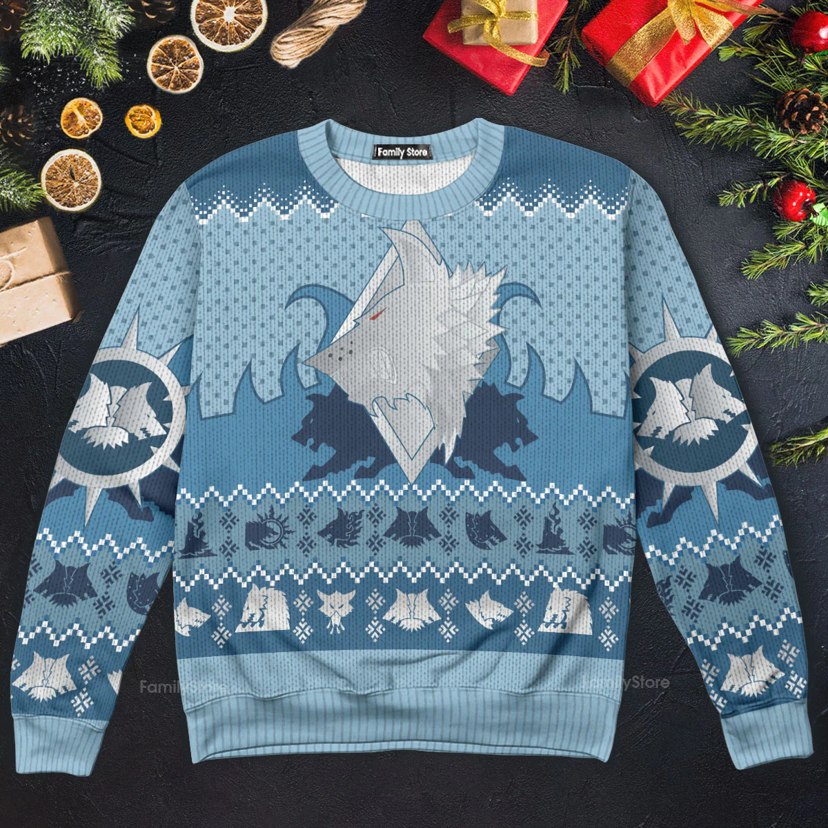 Warhammer Space Wolves Iconic - Ugly Christmas Sweater - Image 4