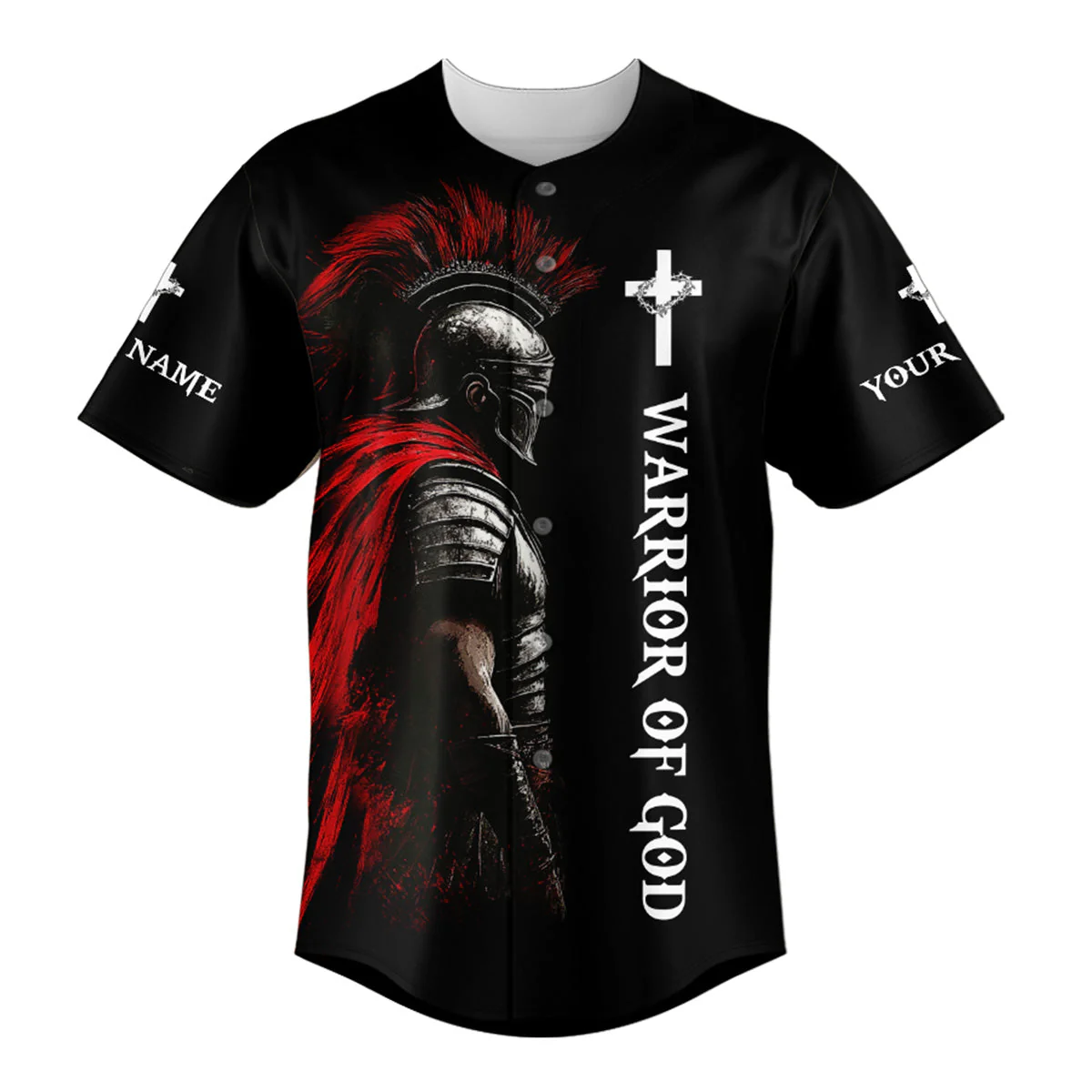Warrior Of Christ Custom Name Baseball Jersey - Christant Gift For Him - Image 2