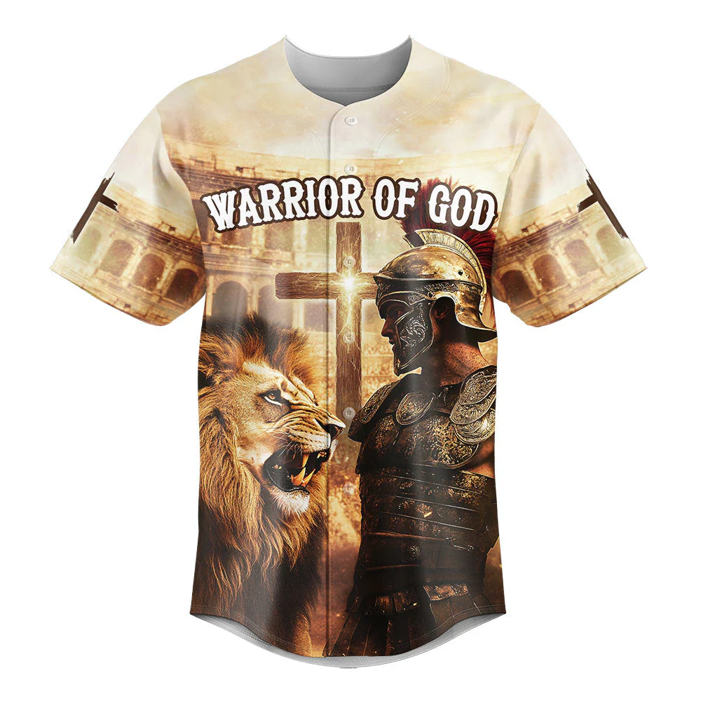 Warrior Of God Baseball Jersey - Christant Gift For Him - Image 2