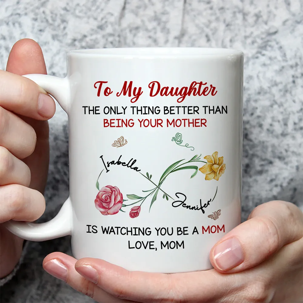 Watching You Be A Mom My Daughter - Personalized Ceramic Mug - Gift For Mom, Mother | HN02 - Image 2
