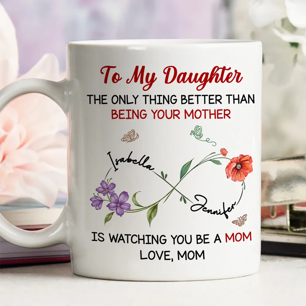 Watching You Be A Mom My Daughter - Personalized Ceramic Mug - Gift For Mom, Mother | HN02 - Image 3