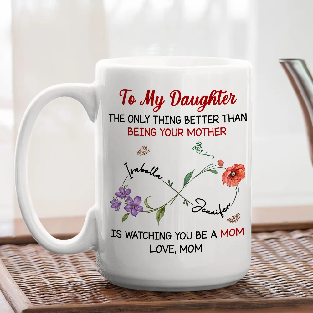 Watching You Be A Mom My Daughter - Personalized Ceramic Mug - Gift For Mom, Mother | HN02 - Image 4