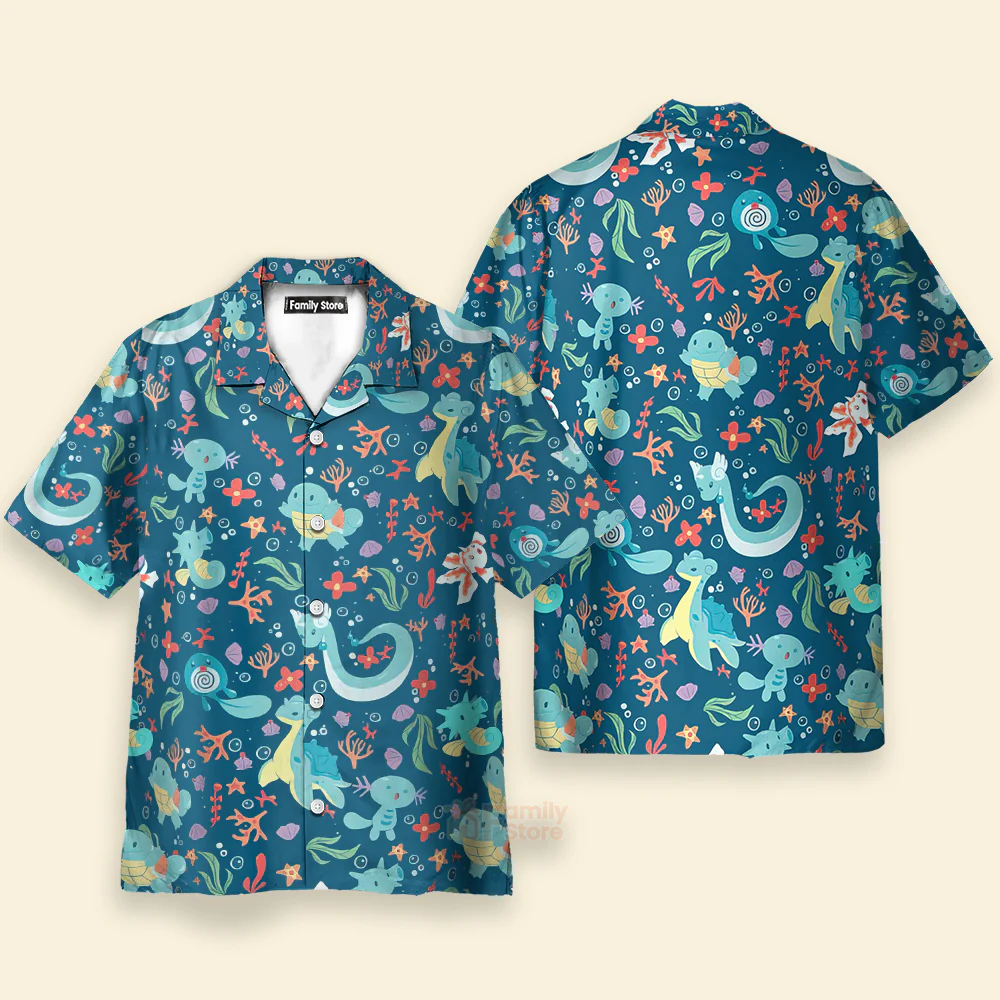 Water PoMo Pattern Hawaiian Shirt - Image 3