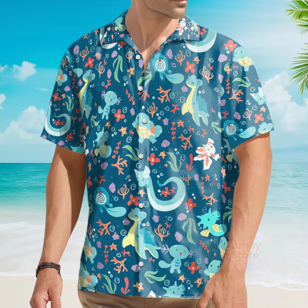 Water PoMo Pattern Hawaiian Shirt - Image 4