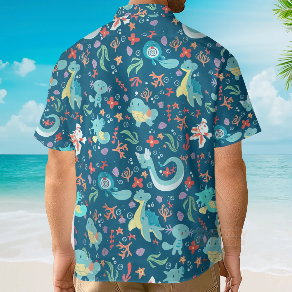 Water PoMo Pattern Hawaiian Shirt - Image 5