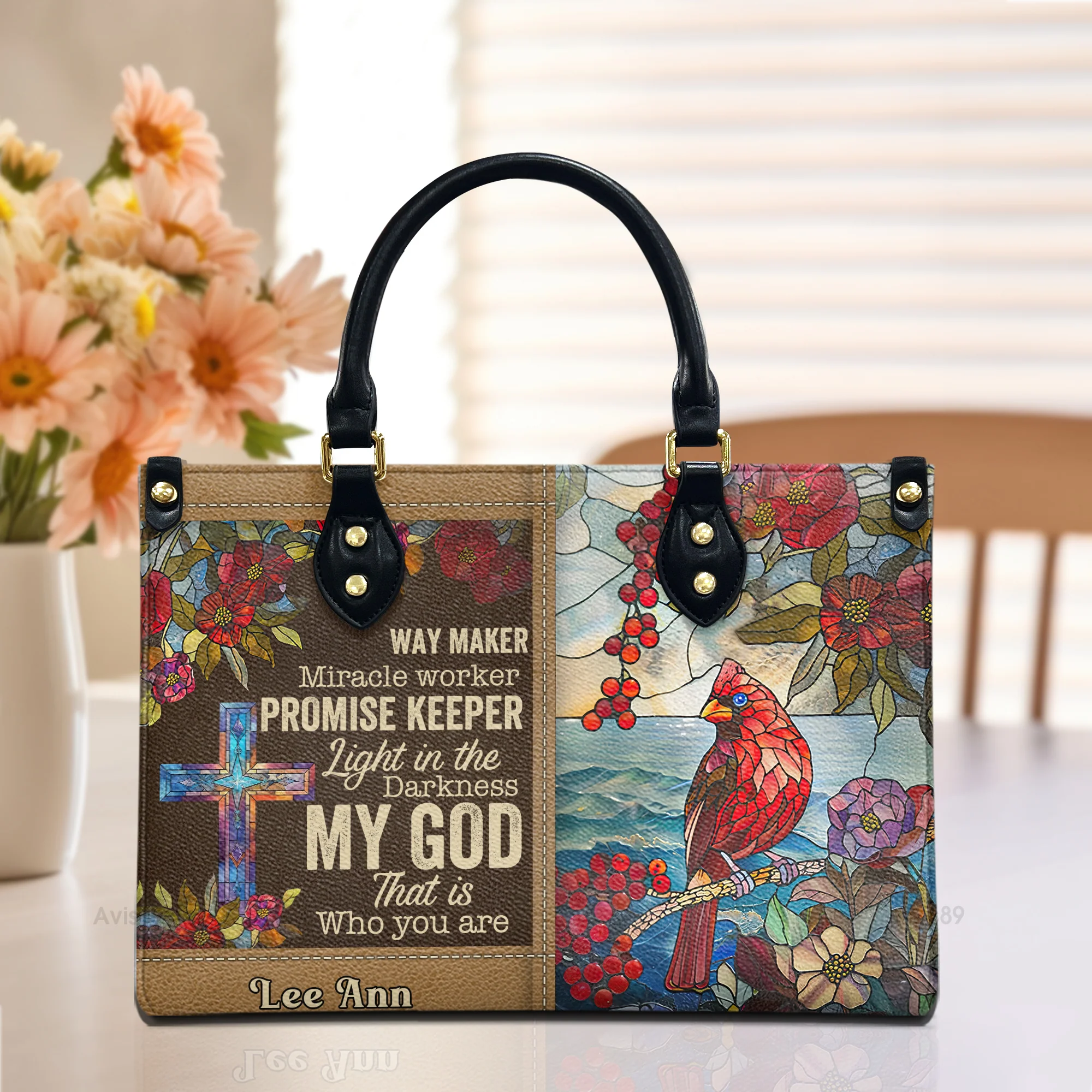 Way Maker Heart - Beautiful Personalized Leather Handbag - AT4081460