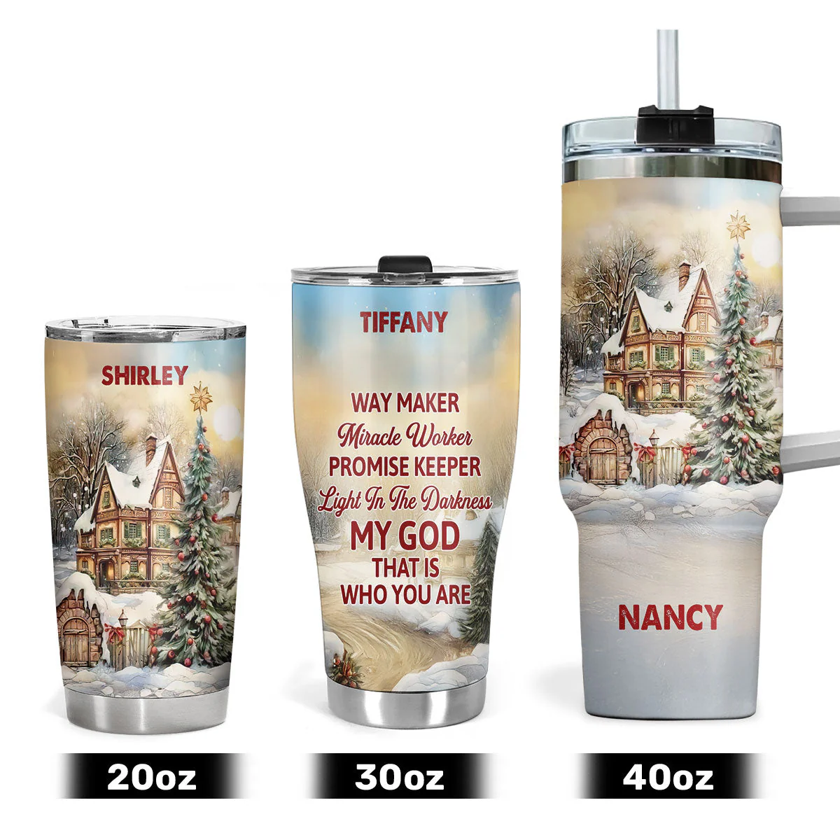 Way Maker Miracle Worker | Personalized Stainless Steel Tumbler - Image 4