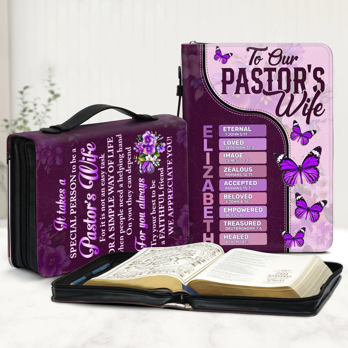 We Appreciate You Pastor's Wife - Personalized Bible Cover TD118