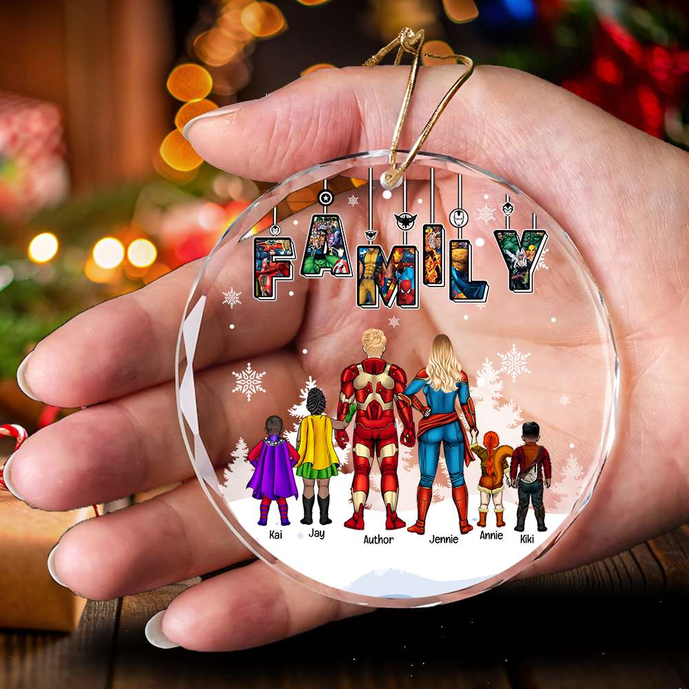We Are A Super Hero Team - Personalized Glass Ornament - Gift For Family Members - CL02 NA94 - Image 2