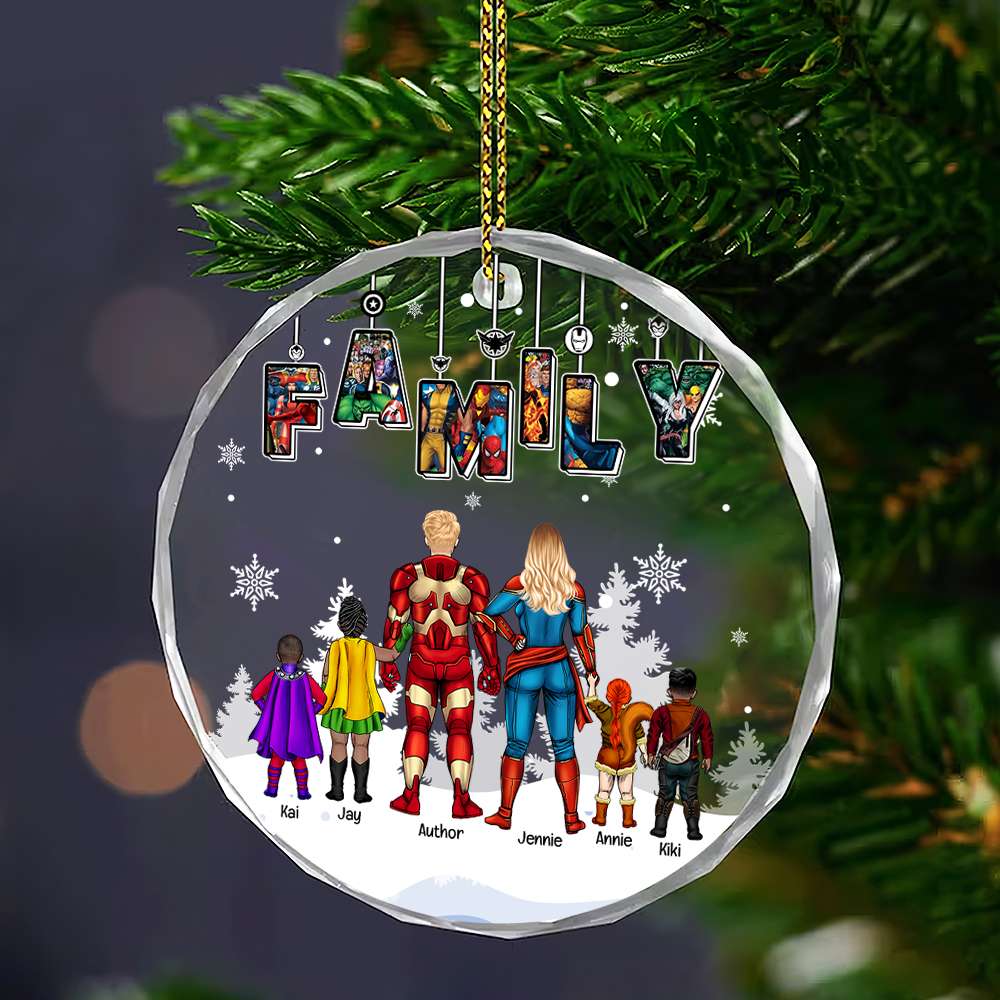 We Are A Super Hero Team - Personalized Glass Ornament - Gift For Family Members - CL02 NA94 - Image 3