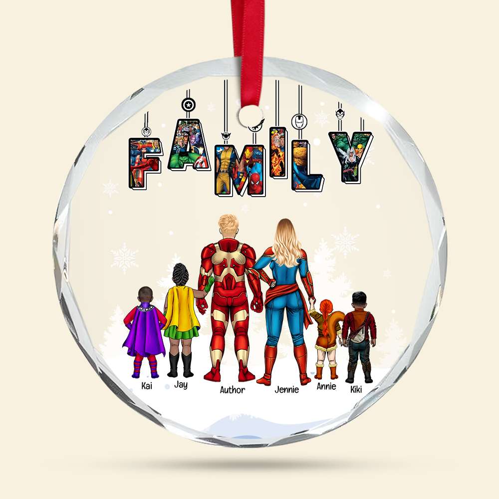 We Are A Super Hero Team - Personalized Glass Ornament - Gift For Family Members - CL02 NA94 - Image 4