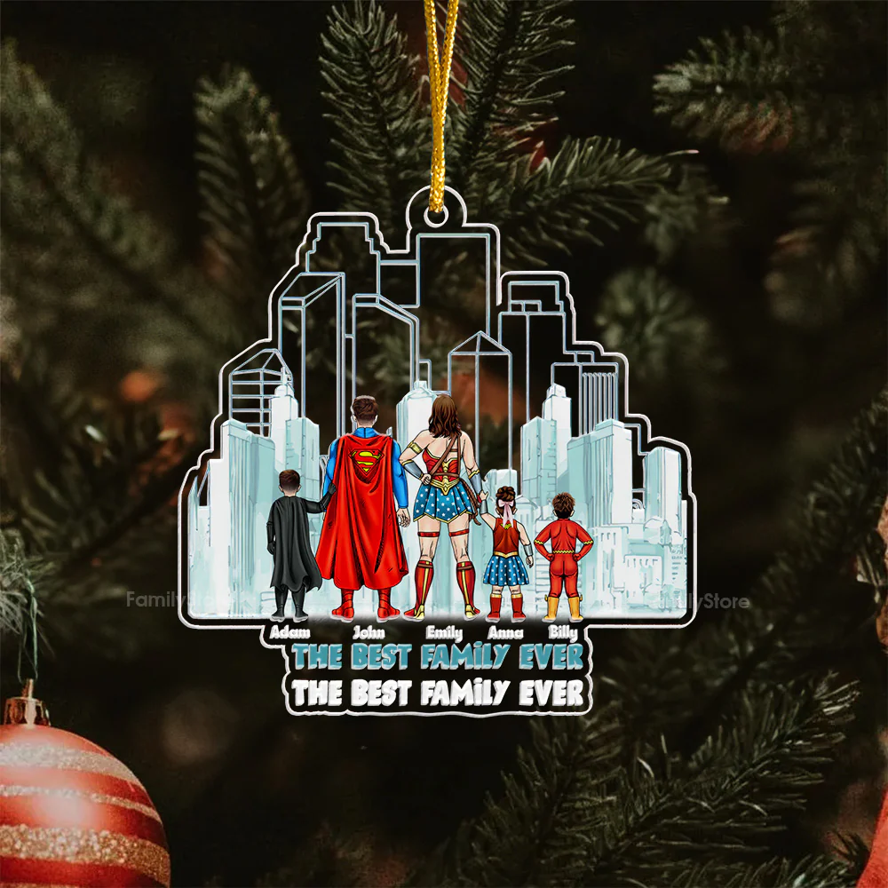 We Are Super Heros - Gift For Family - Personalized Acrylic Ornament - CL02 NA94 - Image 6