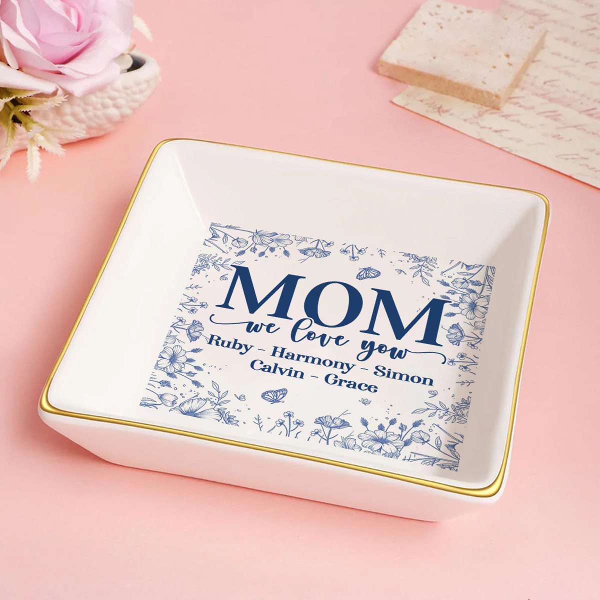 We Love You Mom - Personalized Jewelry Dish - Gift For Grandma, Mom NH96 - Image 5