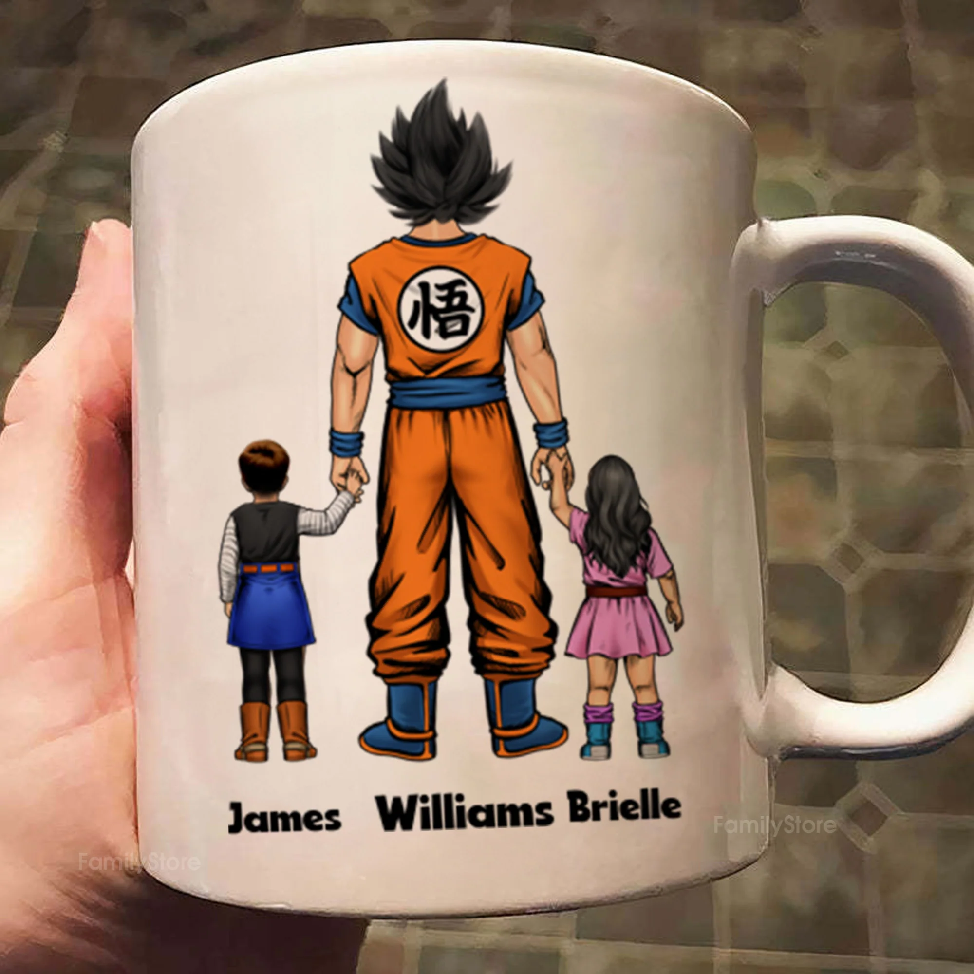 We Love You Over 9000 - Gift For Dad, Husband, Father's Day - Personalized Ceramic Mug - Image 2