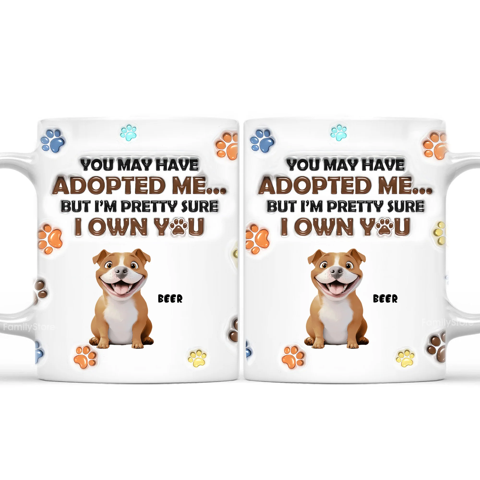 We Own You My Cartoon Dog - Personalized 3D Inflated Effect Ceramic Mug - Gift For Dog Lovers  | CLP15 NA94 - Image 4