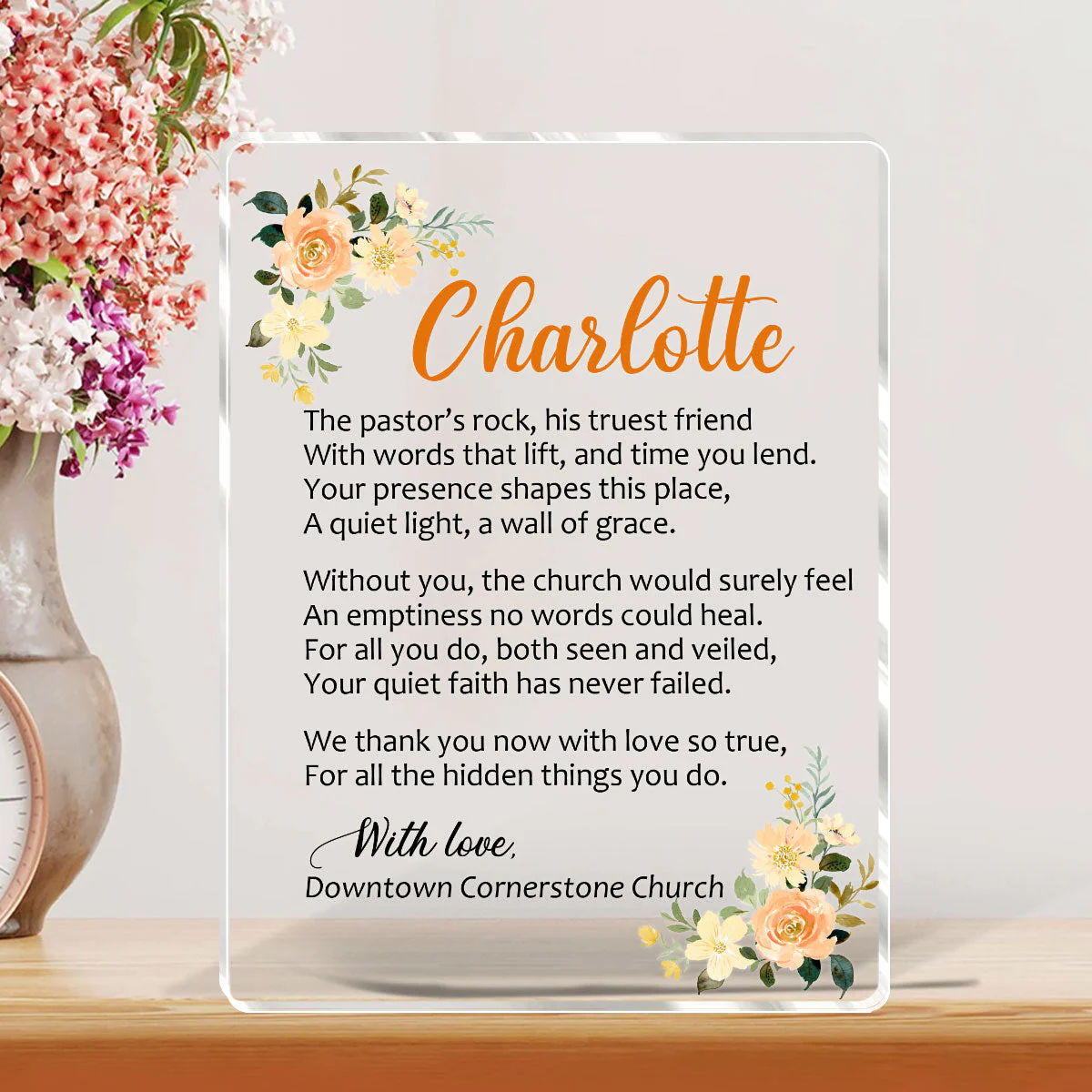 We Thank You With Love So True - Personalized Custom Shaped Squared Acrylic Plaque TD118 - Image 2