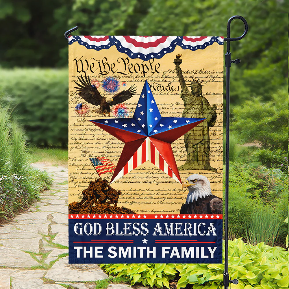 We The People God Bless America 250th Anniversary - Personalized Flag - Patriotic Gift For Family HN02 - Image 3