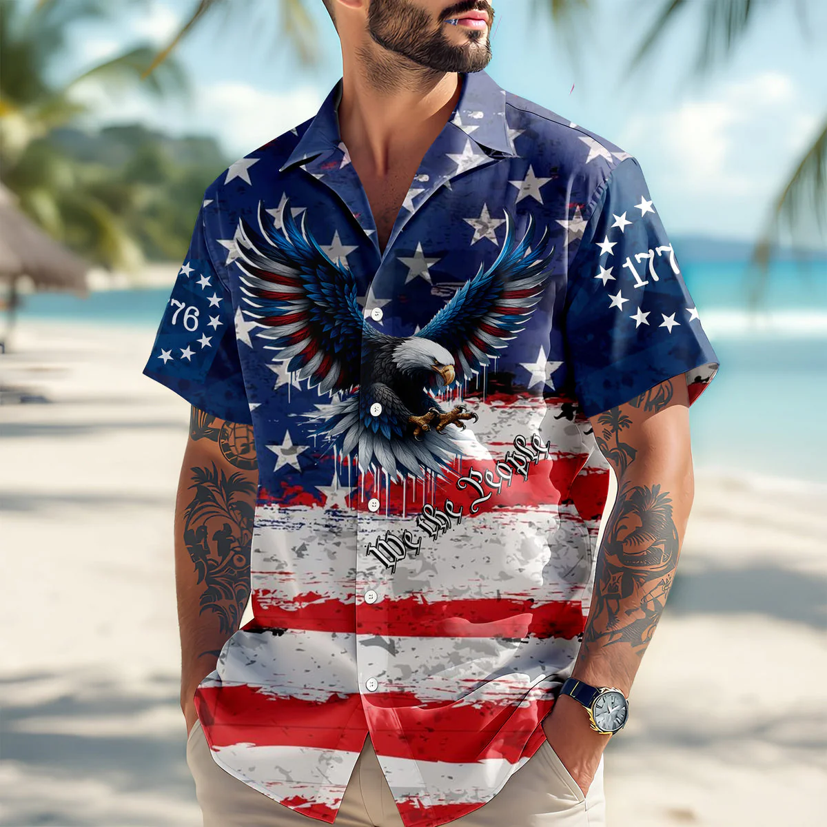 We The People USA - Hawaiian Shirt - Gift for Dad, Husband, Grandpa HN02 - Image 3