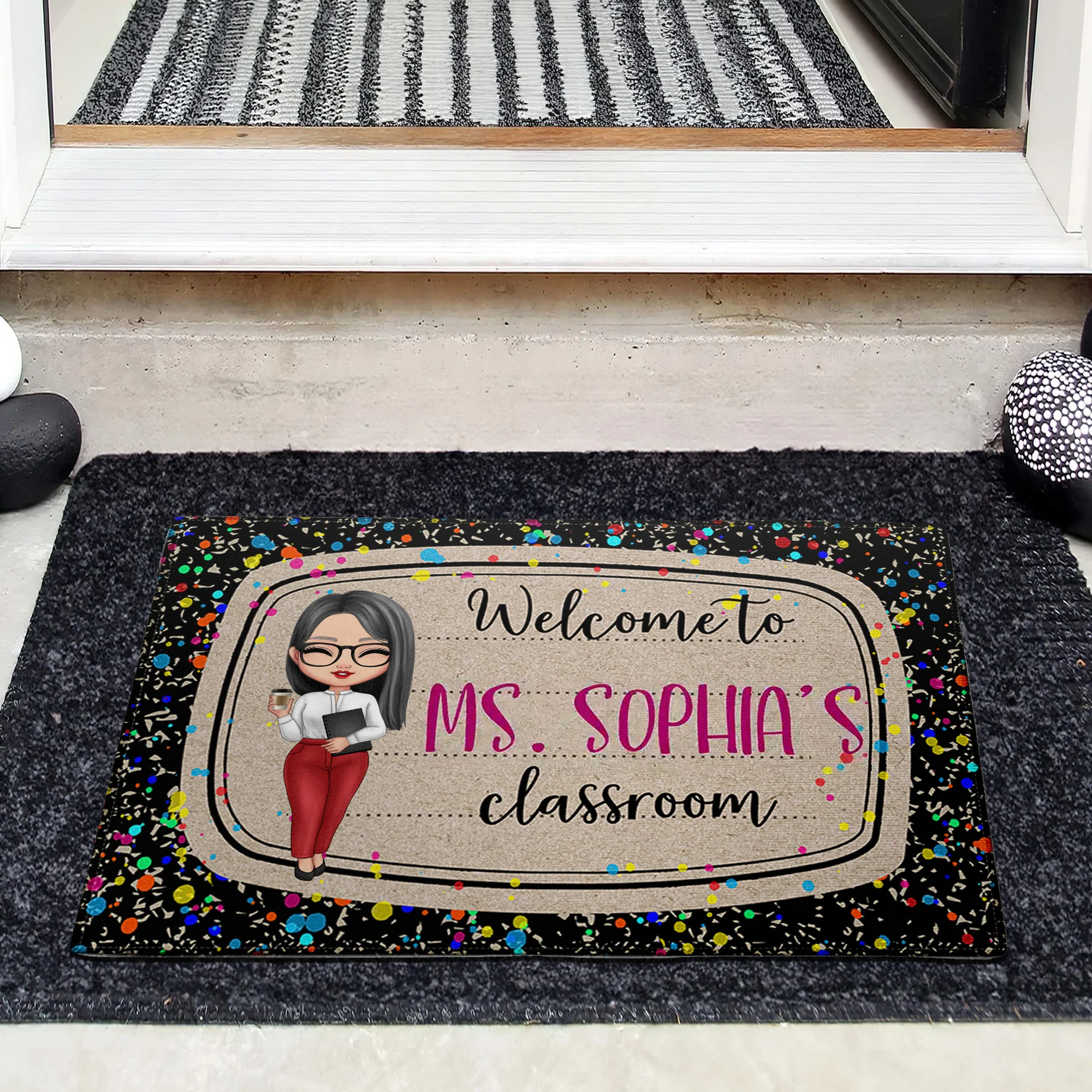 Welcome To Classroom Custom Back To School Decor - Personalized Doormat | CLTC01 TD118 - Image 3