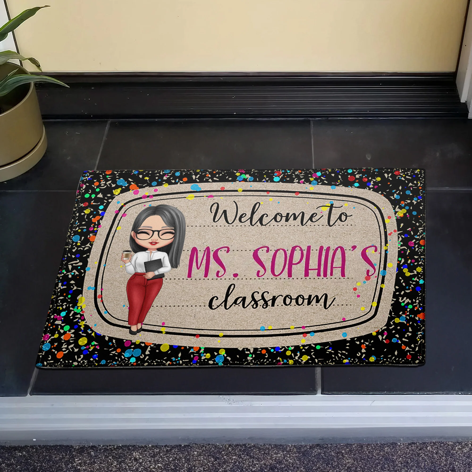 Welcome To Classroom Custom Back To School Decor - Personalized Doormat | CLTC01 TD118 - Image 4