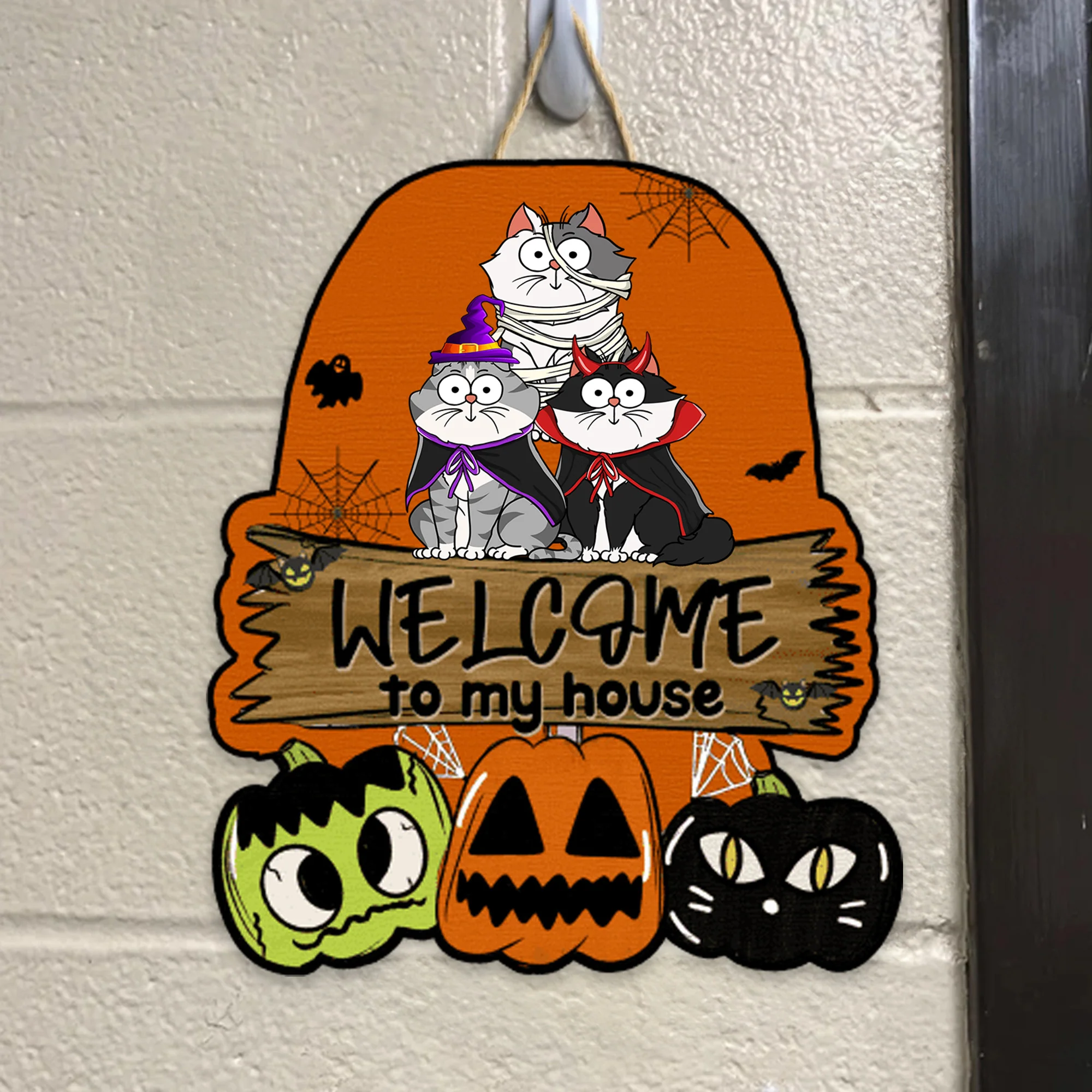 Welcome To Our House - Gift For Cat Lover - Personalized Custom Shaped Wood Sign - CLP01 NH96 - Image 3