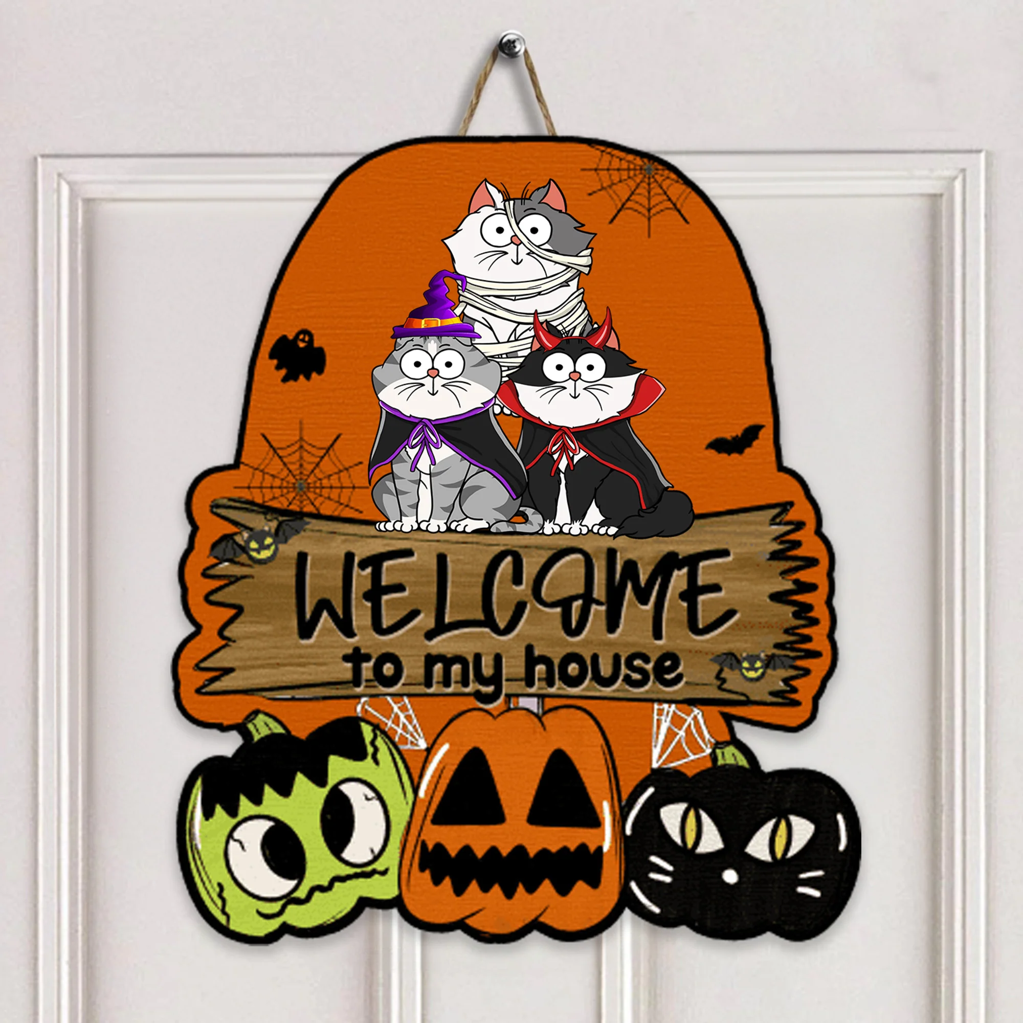 Welcome To Our House - Gift For Cat Lover - Personalized Custom Shaped Wood Sign - CLP01 NH96 - Image 4