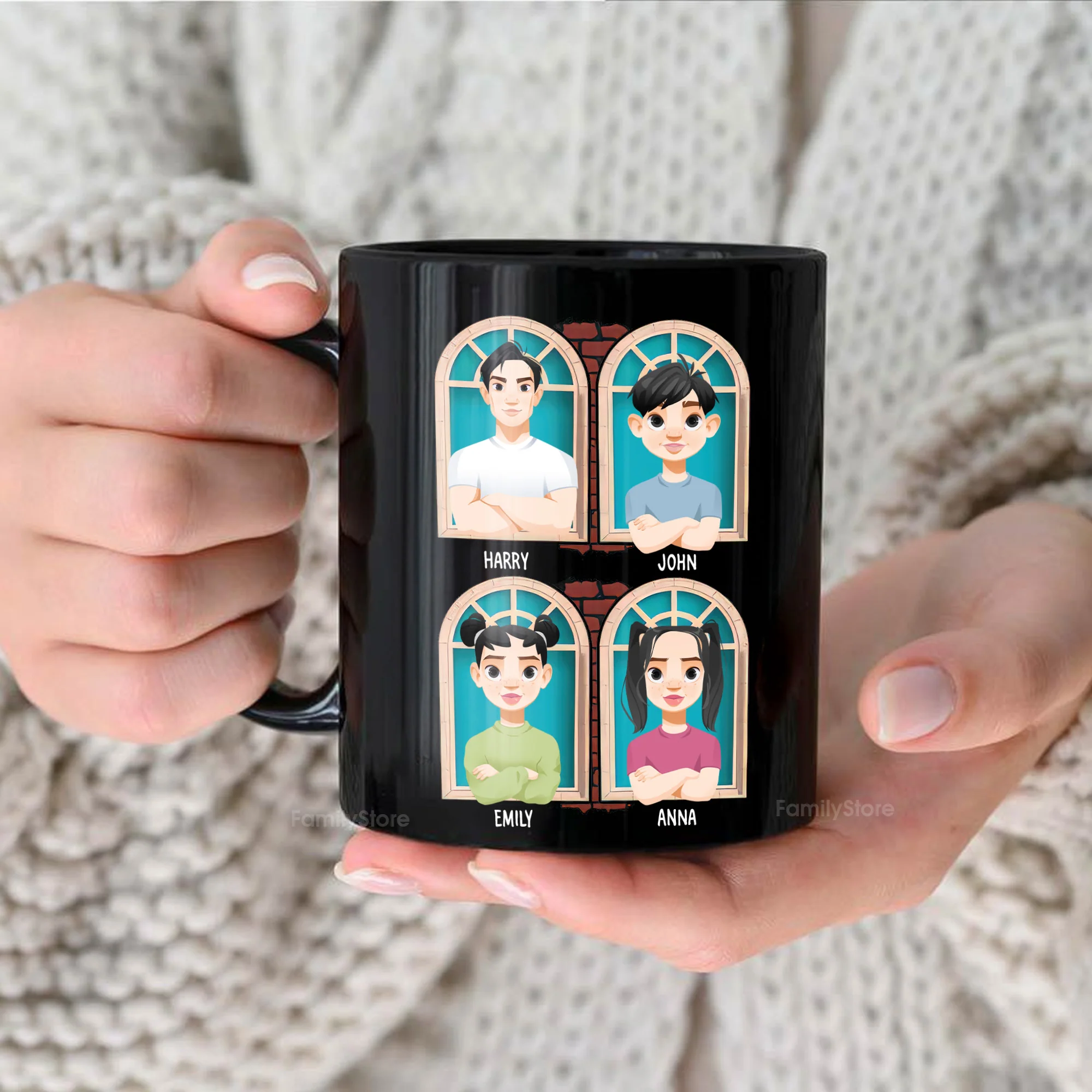 We're Awesome Thank You, Dear Dad - Personalized Black Mug - Gift For Dad, Fathers Day - CL50 NA94 - Image 2