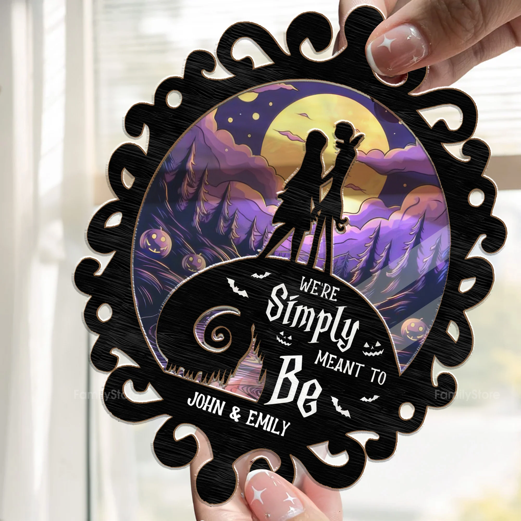 We're Simply Meant To Be - Gift For Couples - Personalized Window Hanging Window Hanging Suncatcher Ornament NA94 - Image 2