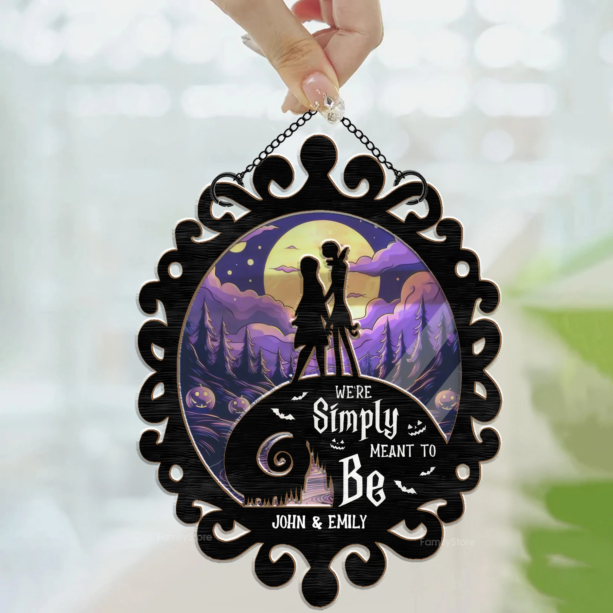 We're Simply Meant To Be - Gift For Couples - Personalized Window Hanging Window Hanging Suncatcher Ornament NA94 - Image 3
