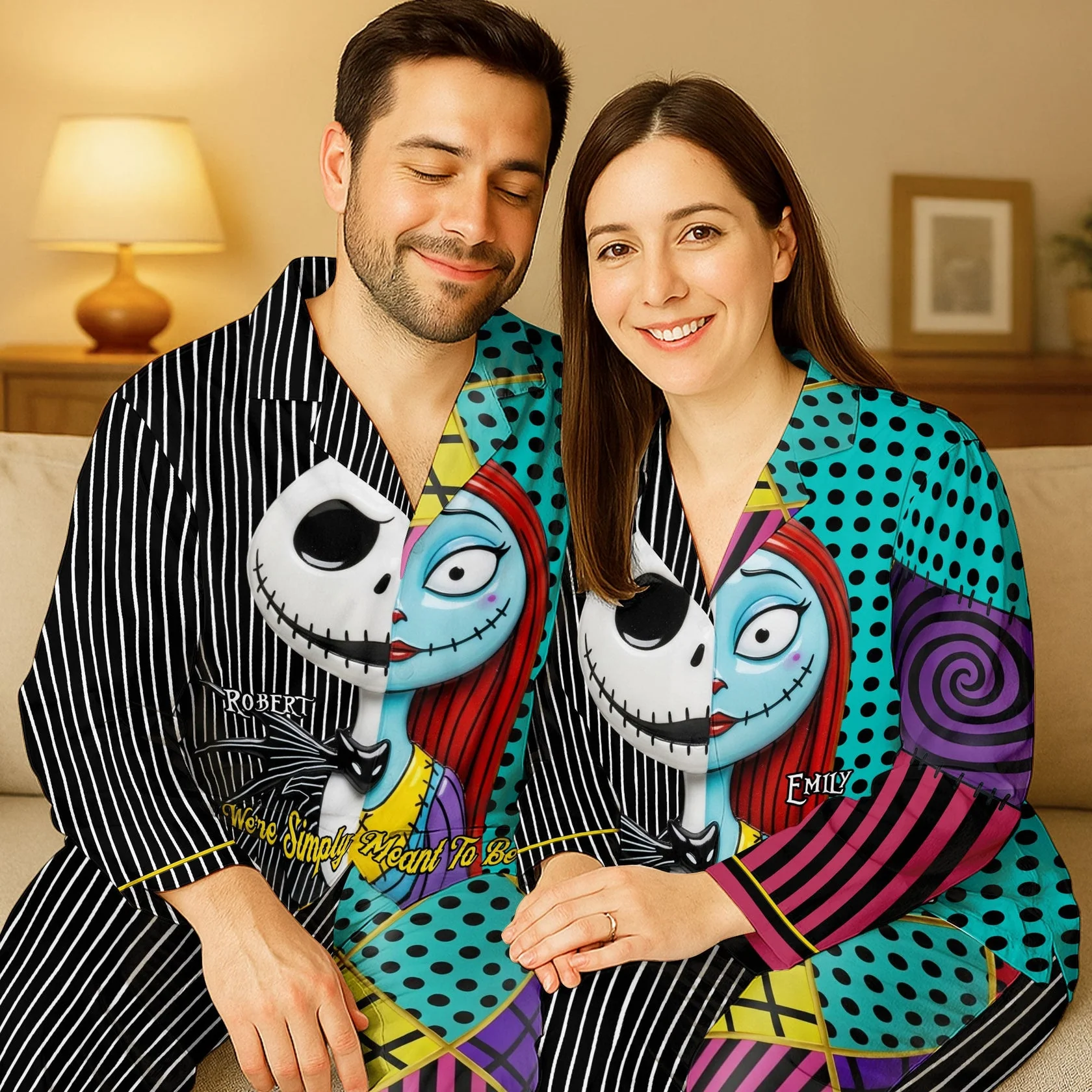 We're Simply Meant To Be - Personalized Pajama - Christmas Gift For Couple HH01 - Image 2