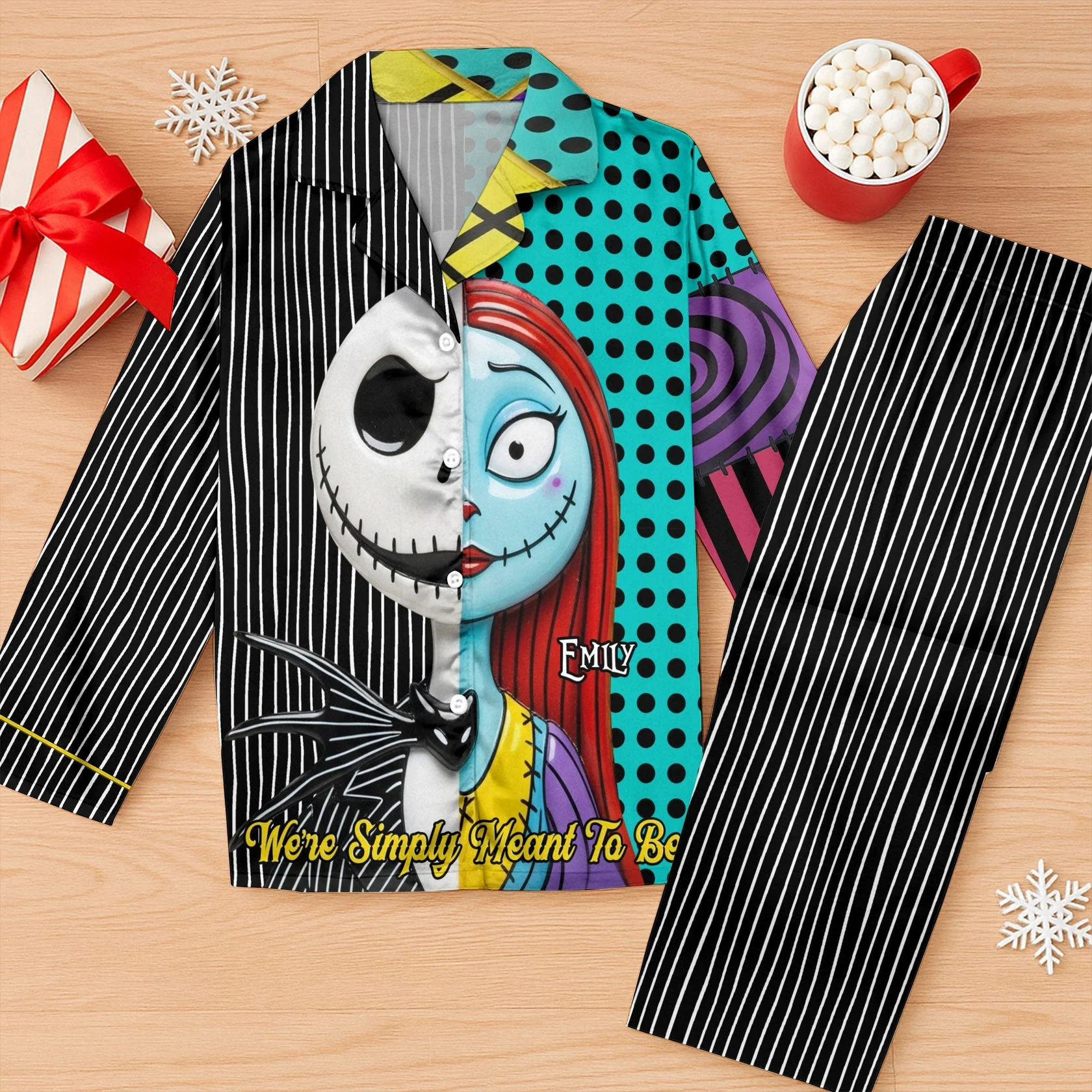We're Simply Meant To Be - Personalized Pajama - Christmas Gift For Couple HH01 - Image 4