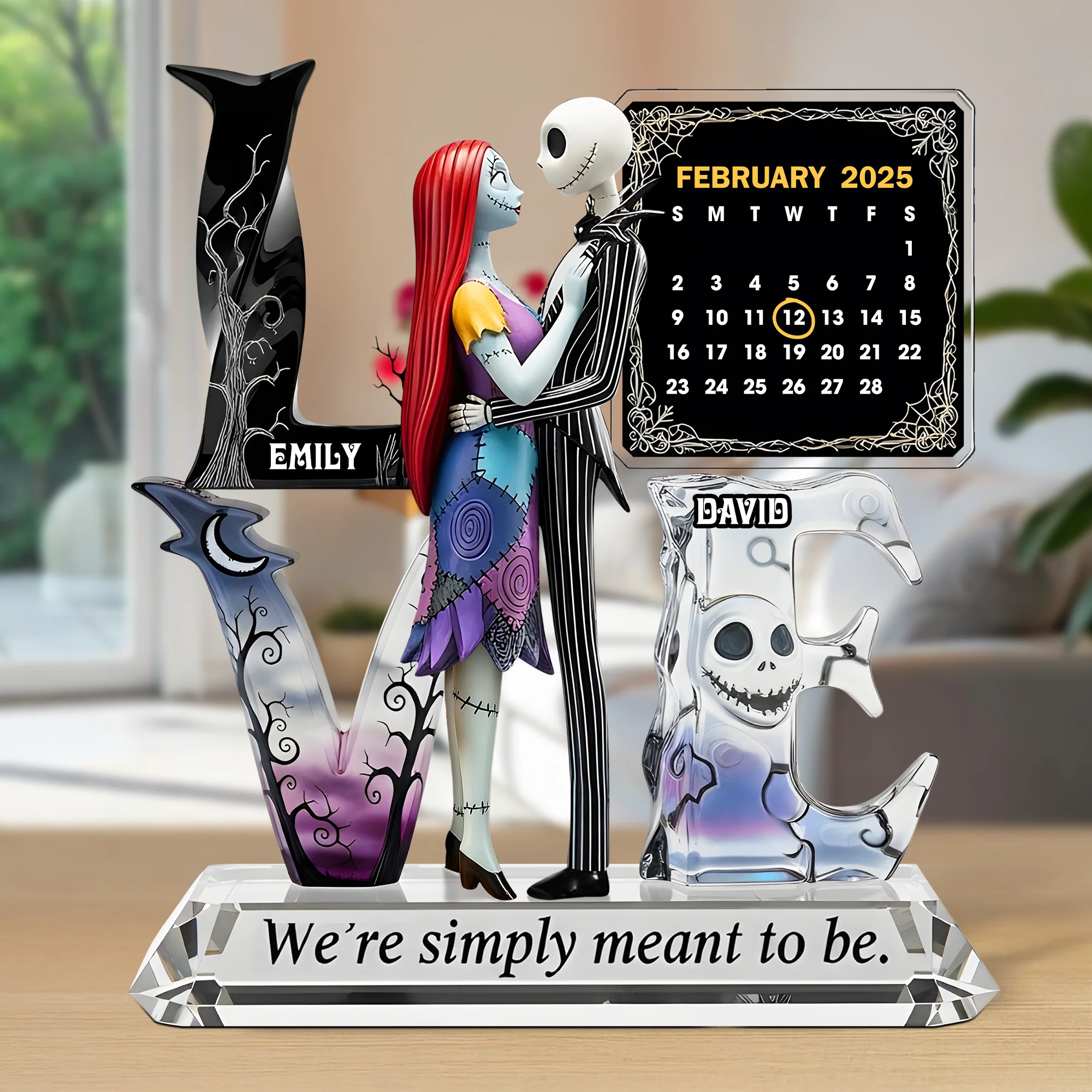 We're Simply Meant To Be Spooky Couple - Personalized Custom Shaped Acrylic Plaque - Anniversary Gift For Couples NL122