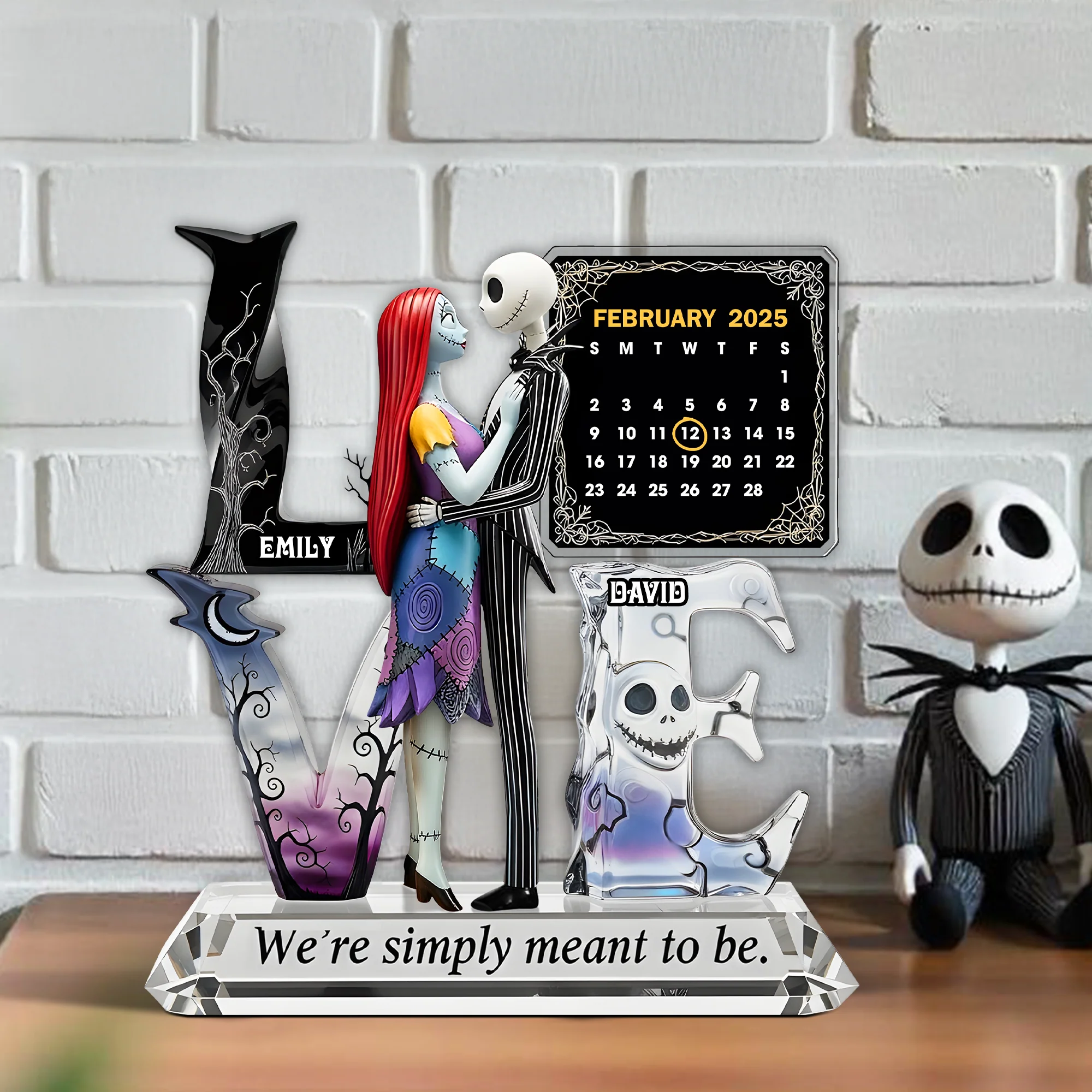 We're Simply Meant To Be Spooky Couple - Personalized Custom Shaped Acrylic Plaque - Anniversary Gift For Couples NL122 - Image 3