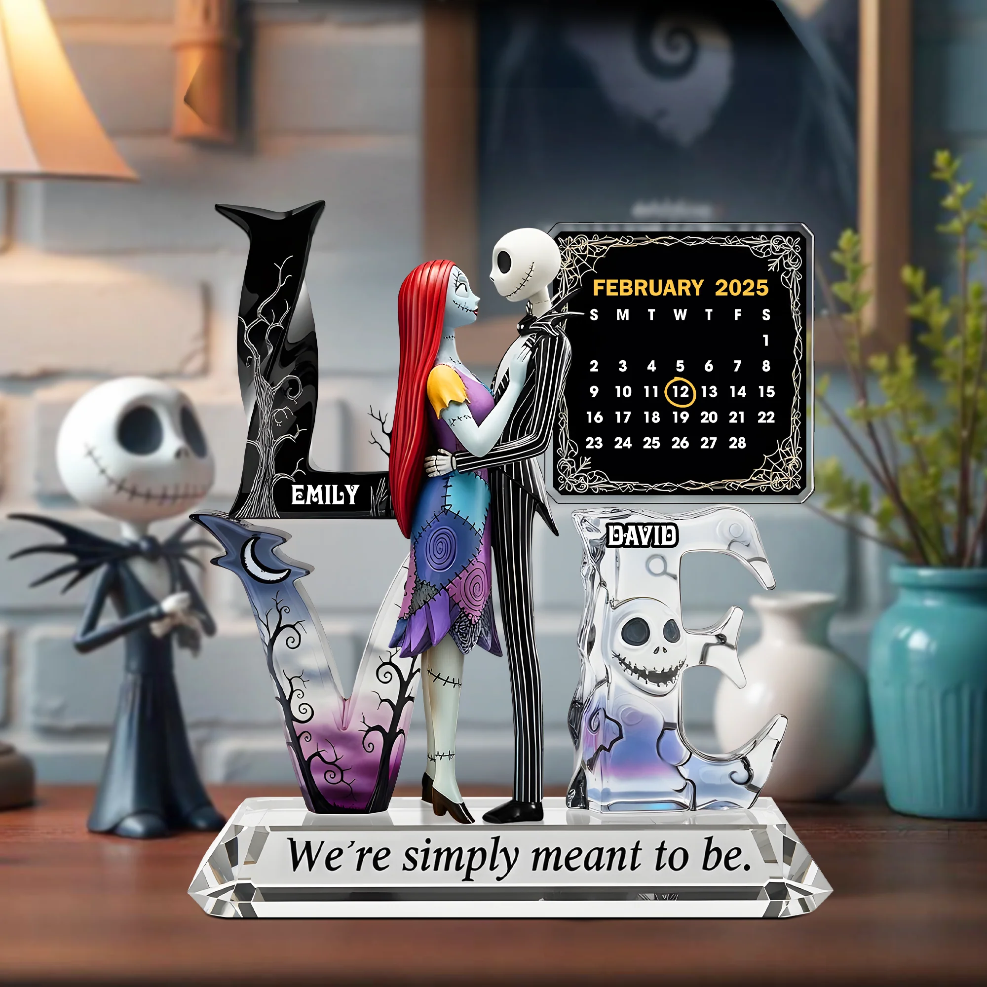 We're Simply Meant To Be Spooky Couple - Personalized Custom Shaped Acrylic Plaque - Anniversary Gift For Couples NL122 - Image 4