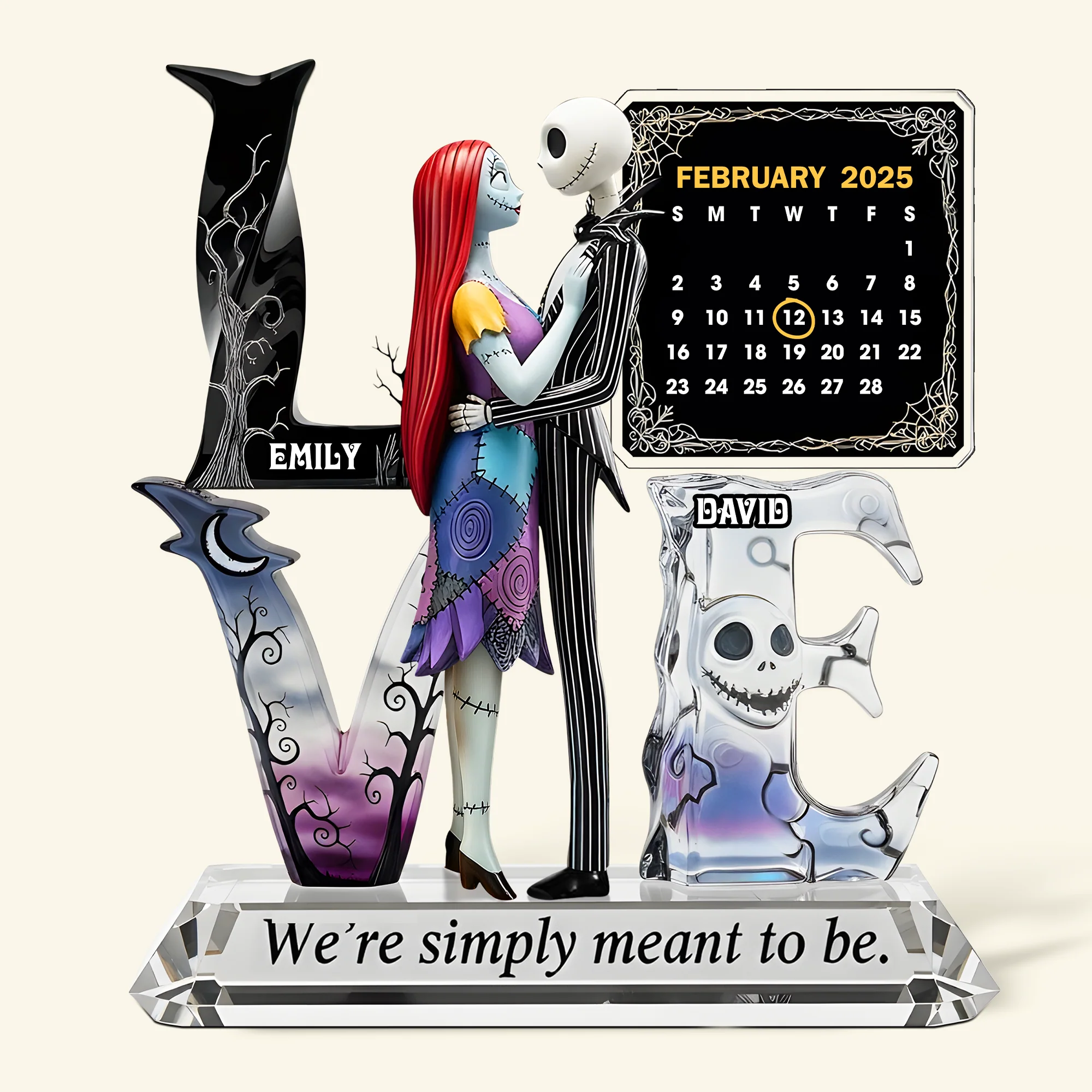 We're Simply Meant To Be Spooky Couple - Personalized Custom Shaped Acrylic Plaque - Anniversary Gift For Couples NL122 - Image 5