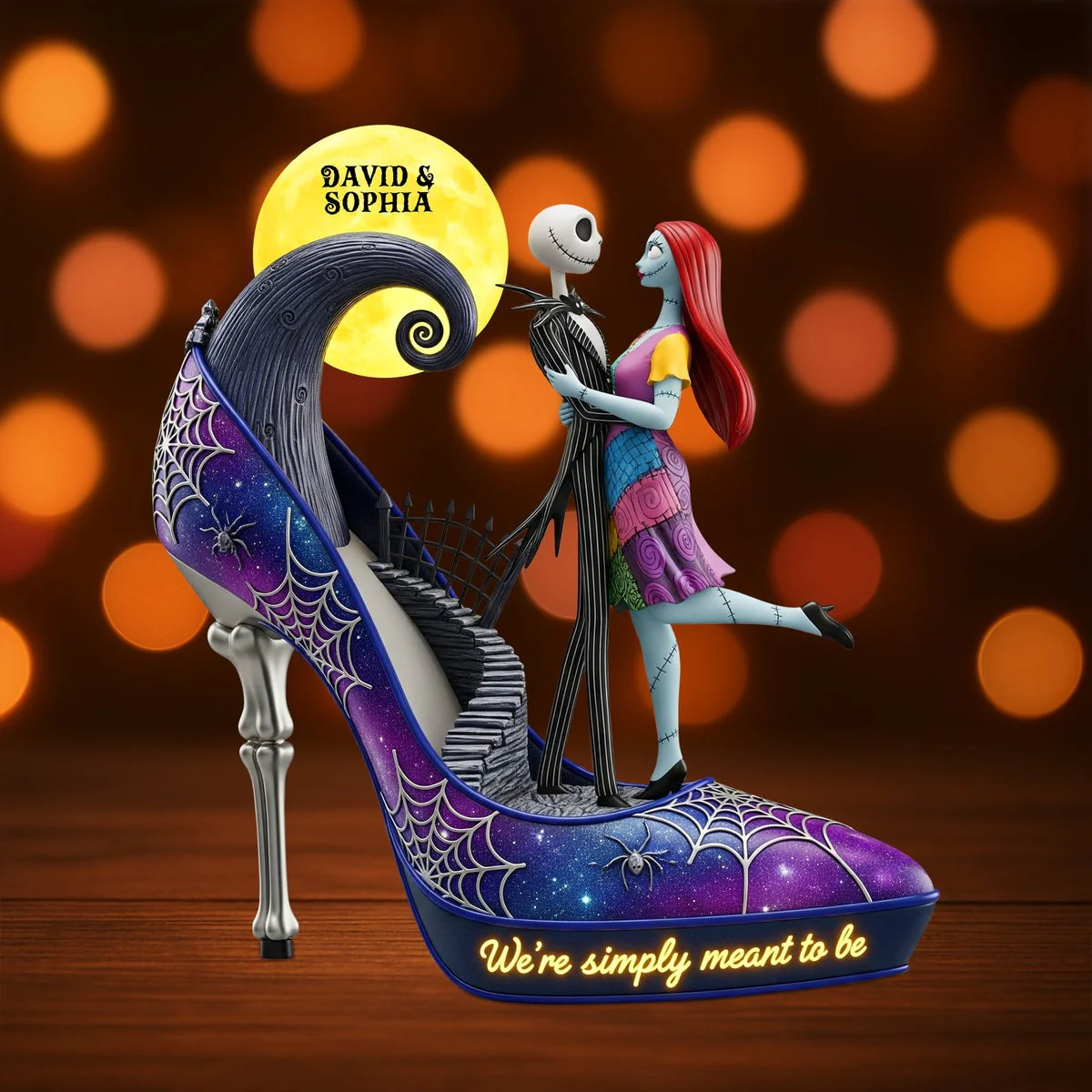 We're Simply Meant To Be Spooky Couple - Personalized Custom Shaped Acrylic Plaque NL122 - Image 2