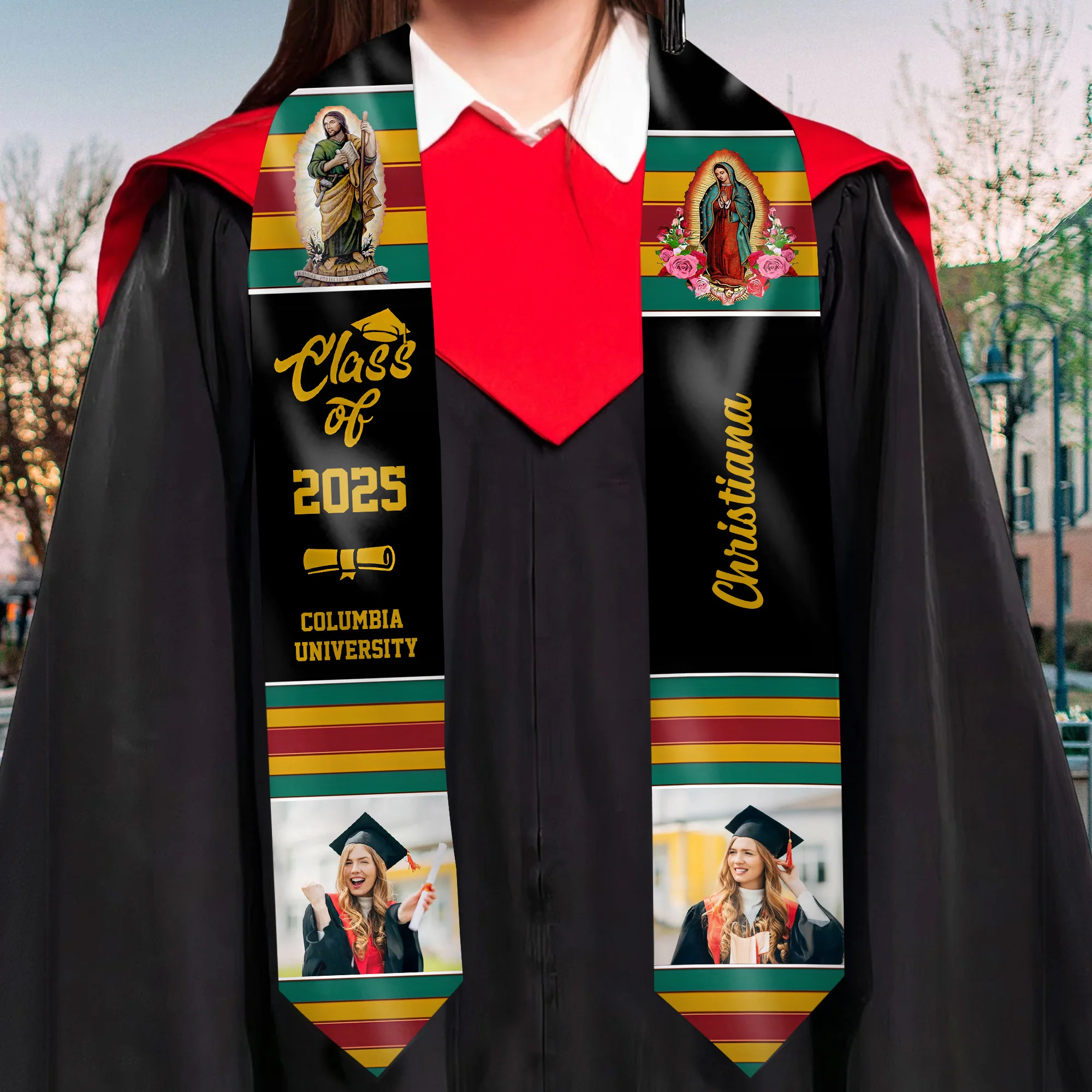 What A Proud Day Mexico Style - Personalized Graduation Stoles - Graduation Gift, Senior Gift | Custom Photo NH96