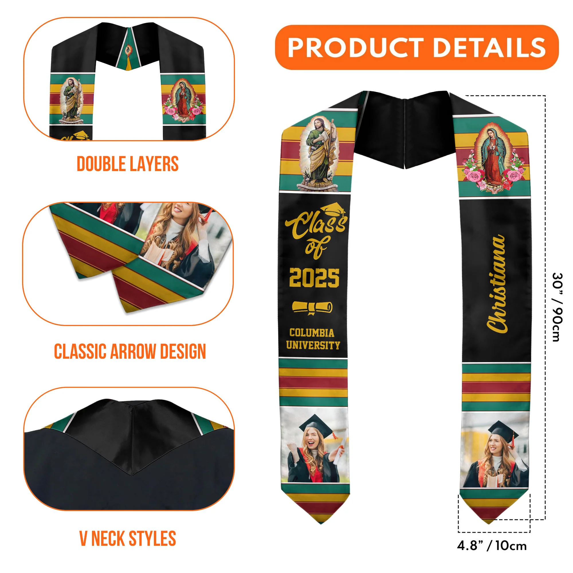 What A Proud Day Mexico Style - Personalized Graduation Stoles - Graduation Gift, Senior Gift | Custom Photo NH96 - Image 5