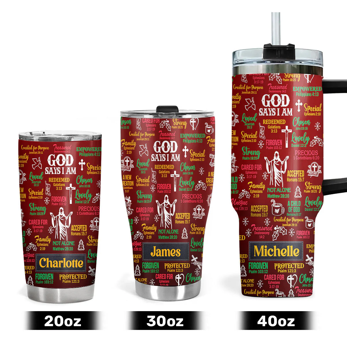 What God Says About You | Personalized Stainless Steel Tumbler - Image 3