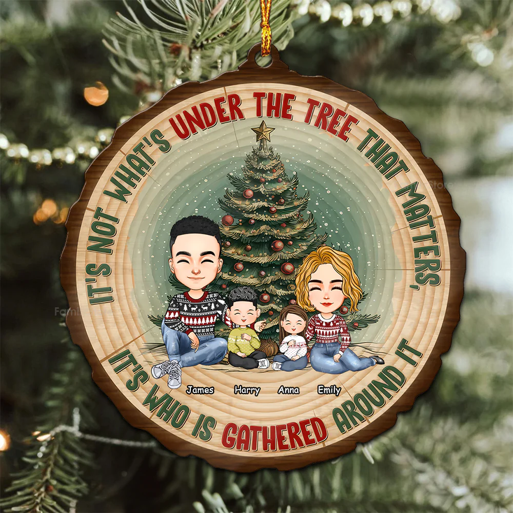 Who Is Gathered Around It - Personalized Wood Ornament - Gift For Family Members - CL33 NA94 - Image 3