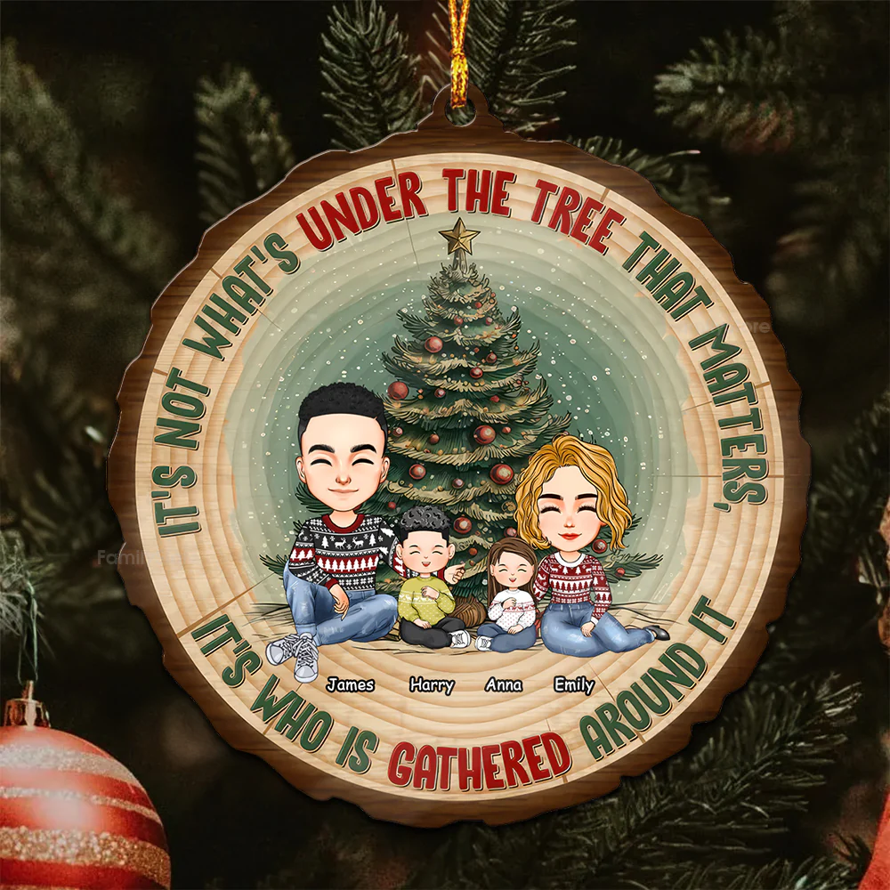 Who Is Gathered Around It - Personalized Wood Ornament - Gift For Family Members - CL33 NA94 - Image 5