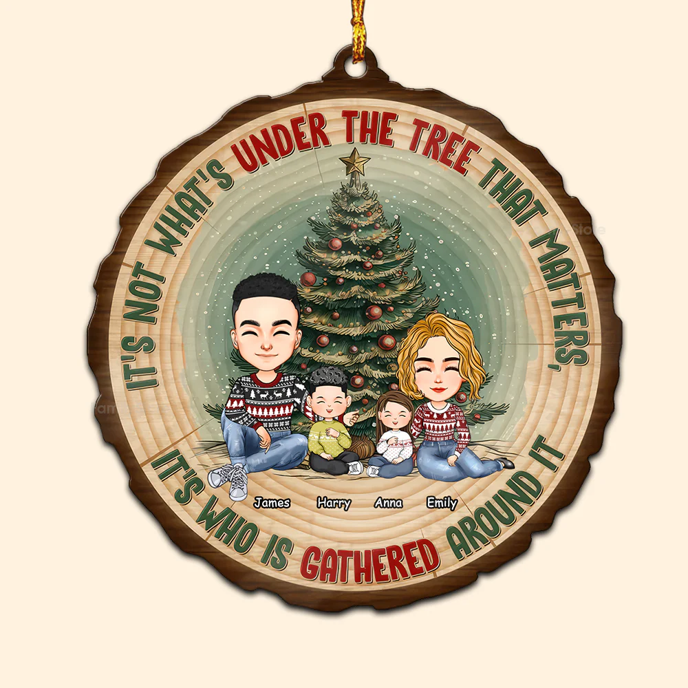 Who Is Gathered Around It - Personalized Wood Ornament - Gift For Family Members - CL33 NA94 - Image 6