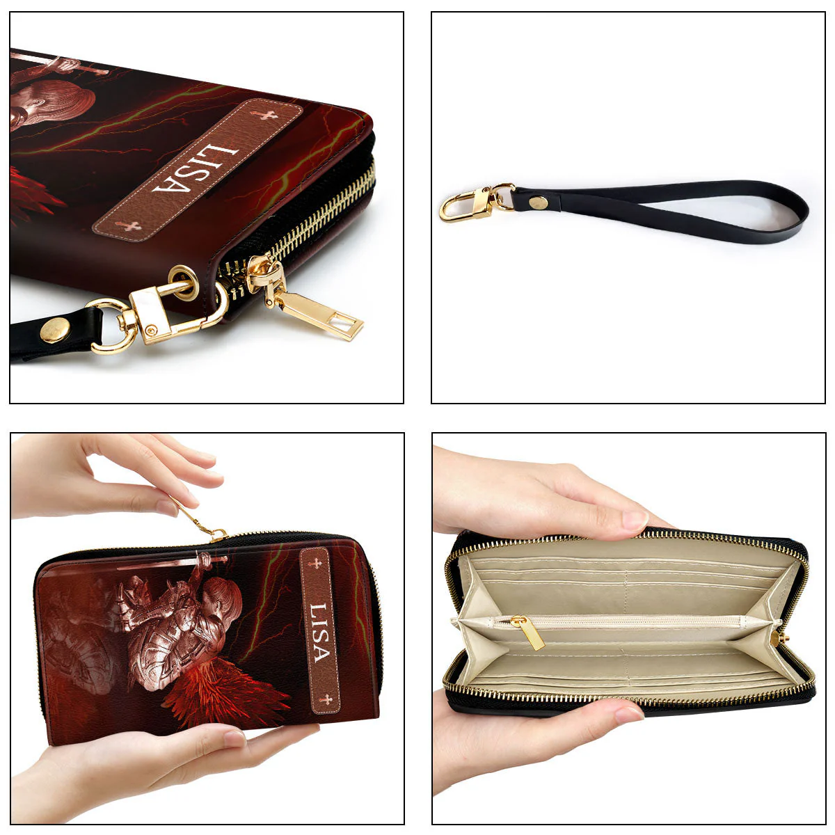 Who Kneels Before God Can Stand Before Anyone - Scripture Gifts For Women Of God - Personalized Leather Long Wallets - AT4081428 - Image 7